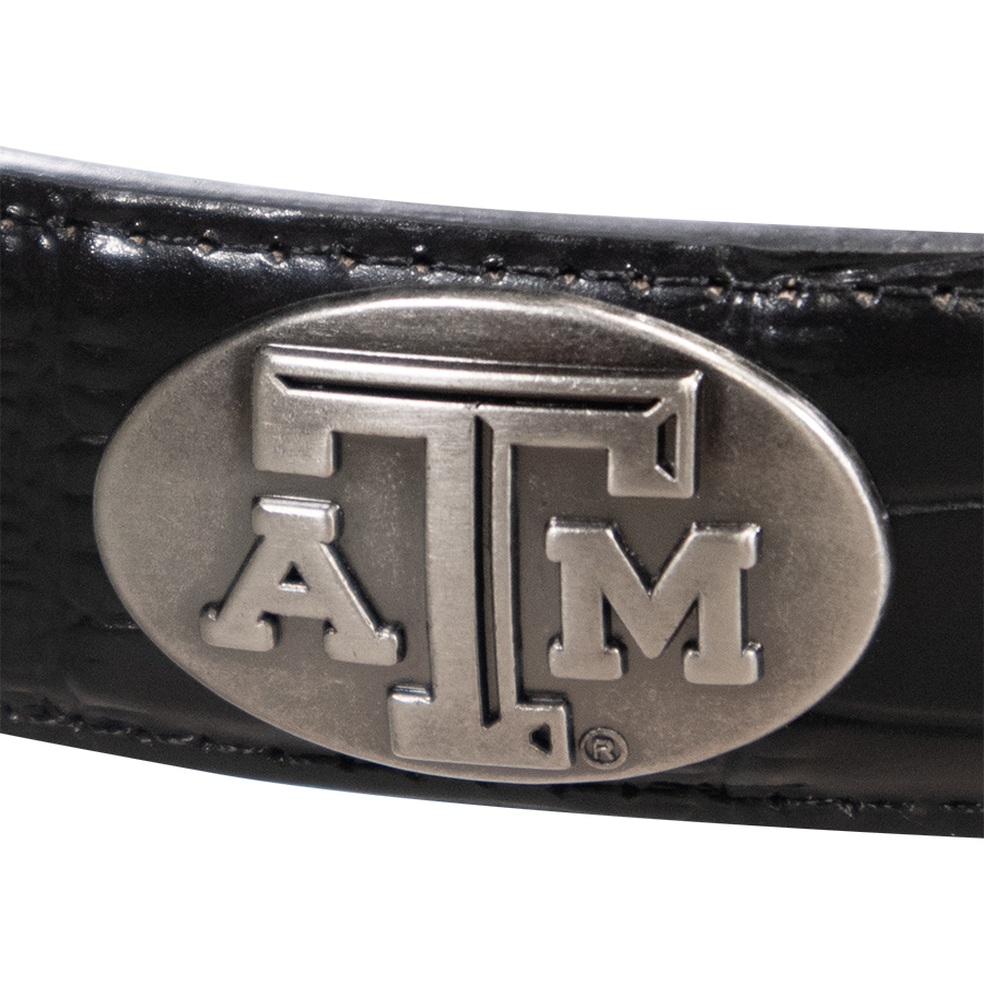 Texas A&M Zepplin Crocodile Concho Black Belt
