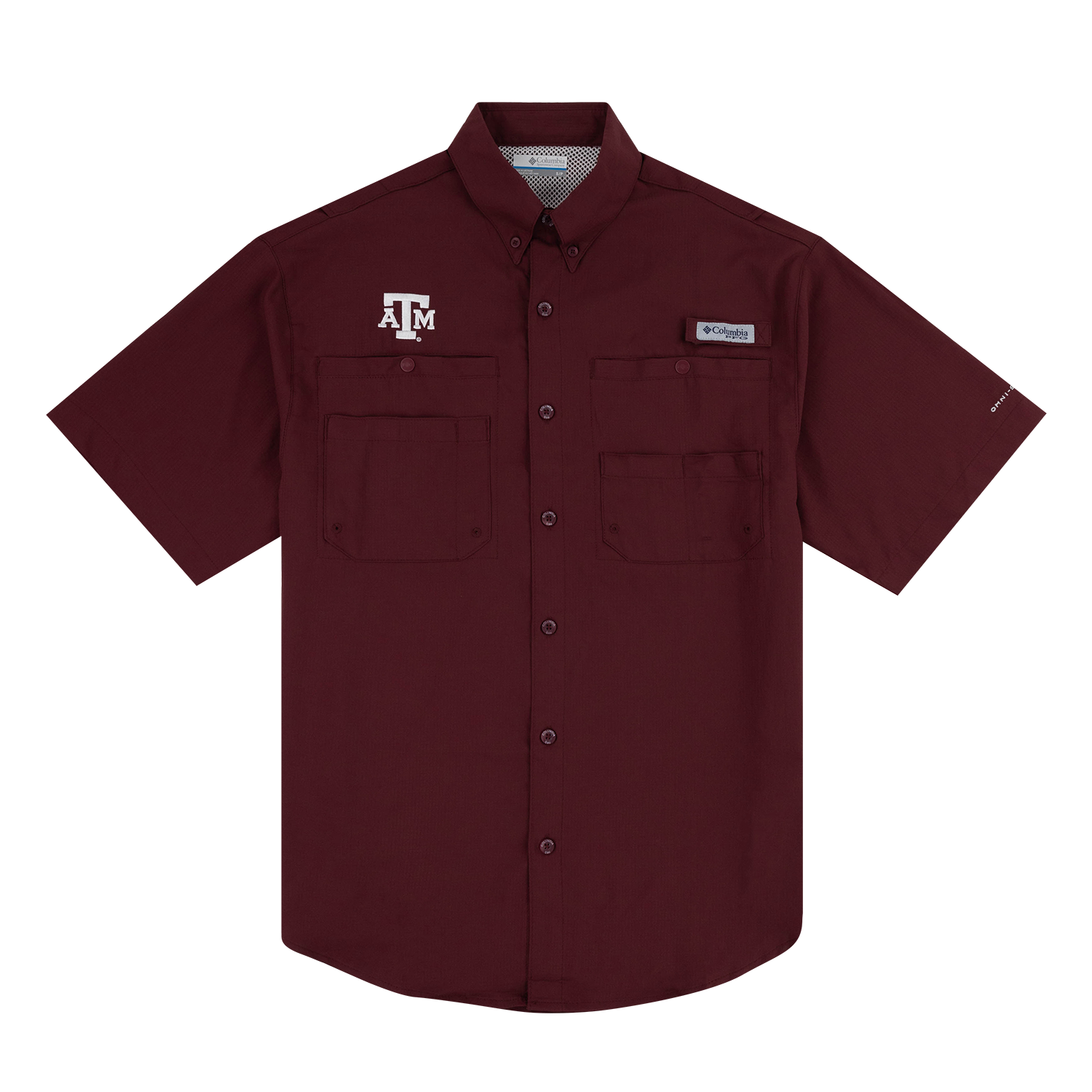 Texas A&M Columbia Tamiami Short Sleeve Maroon Fishing Shirt