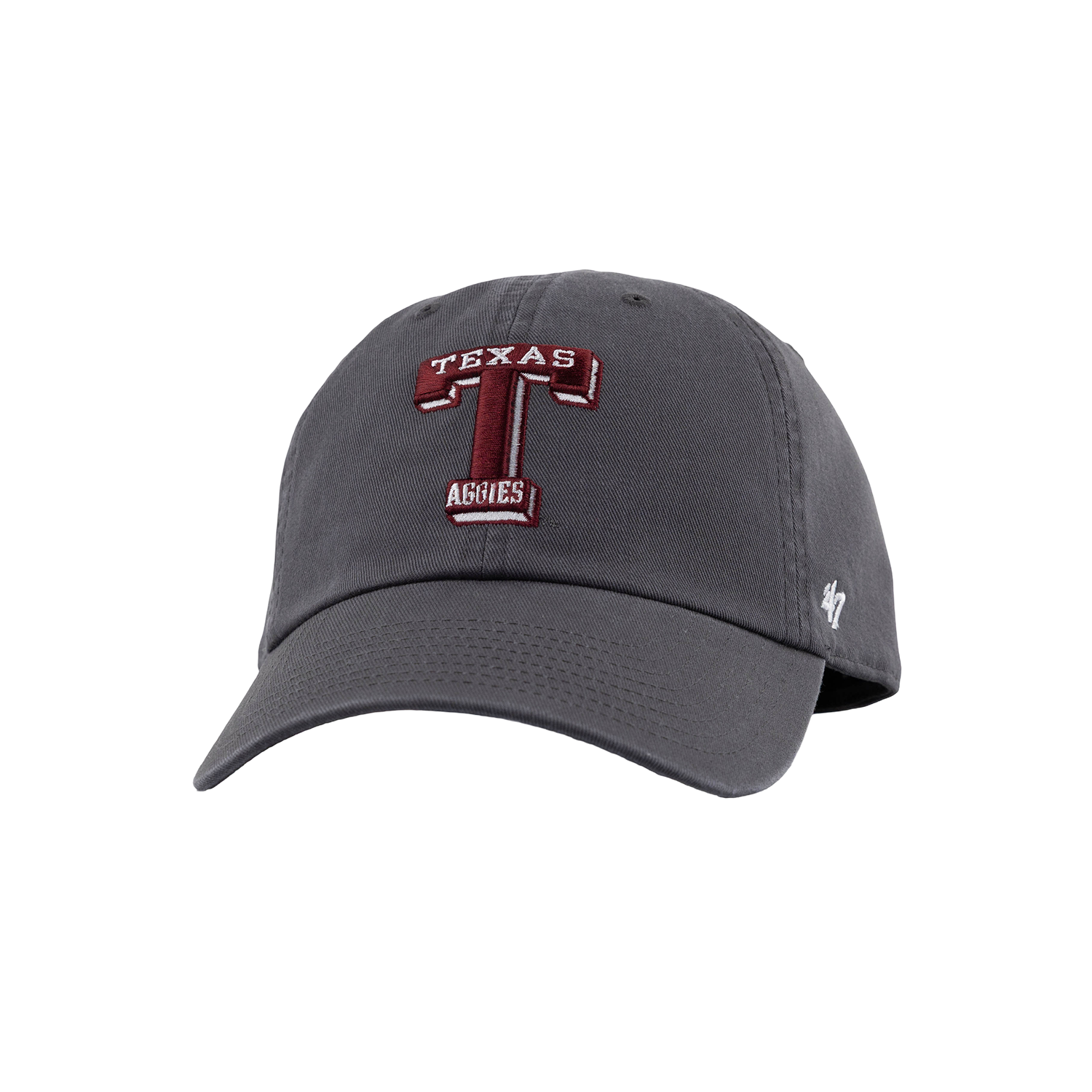 Texas A&M '47 Brand Block T Charcoal Clean Up Hat