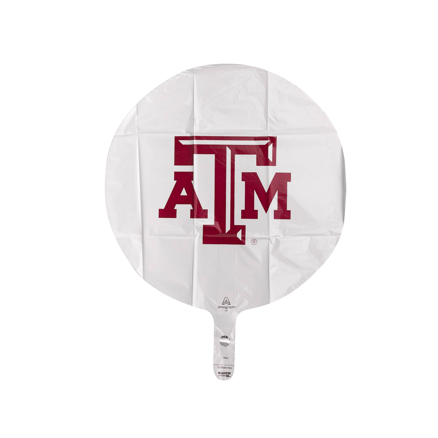 Texas A&M Jardine Foil Mylar Balloon - White
