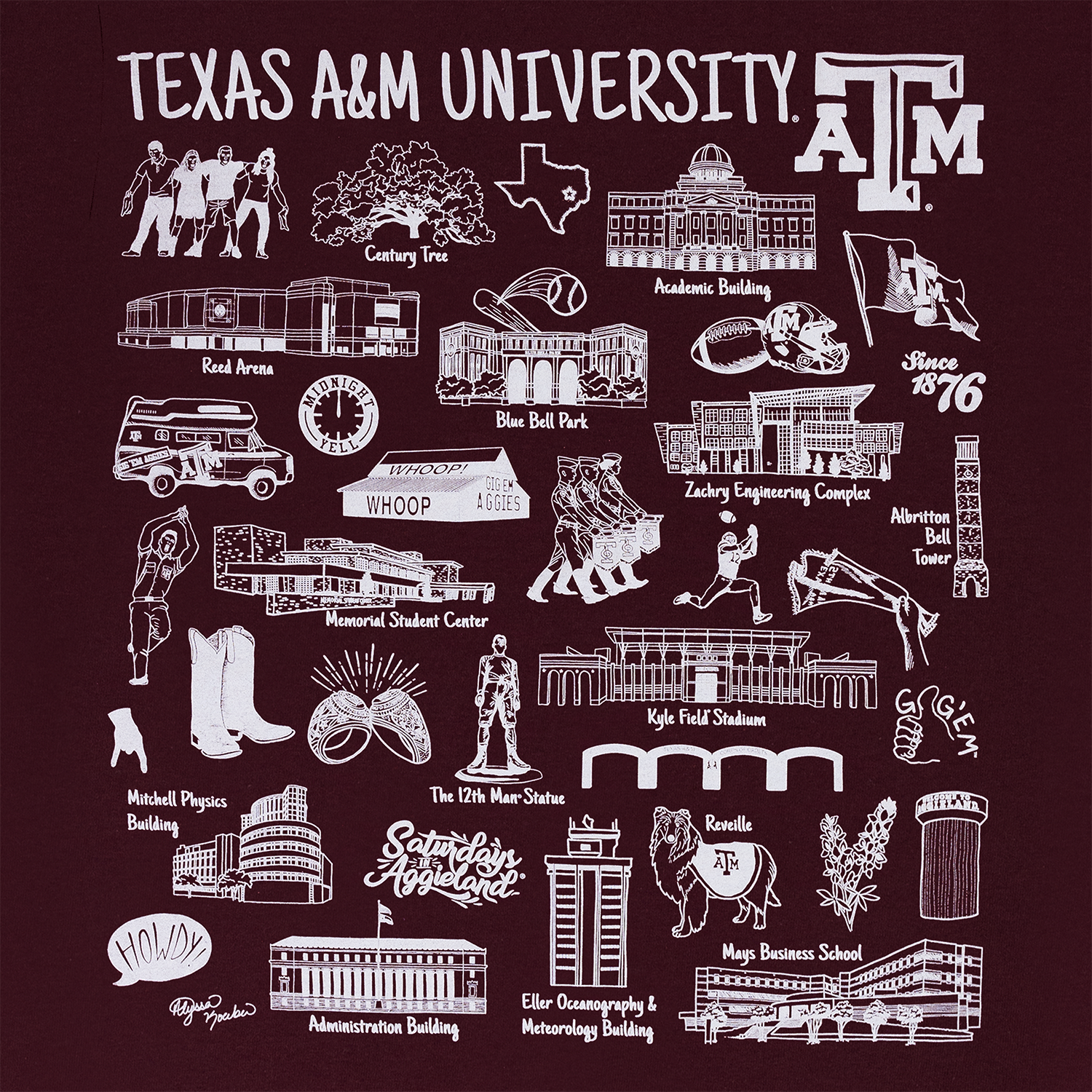 Texas A&M University Traditions T-Shirt - Maroon