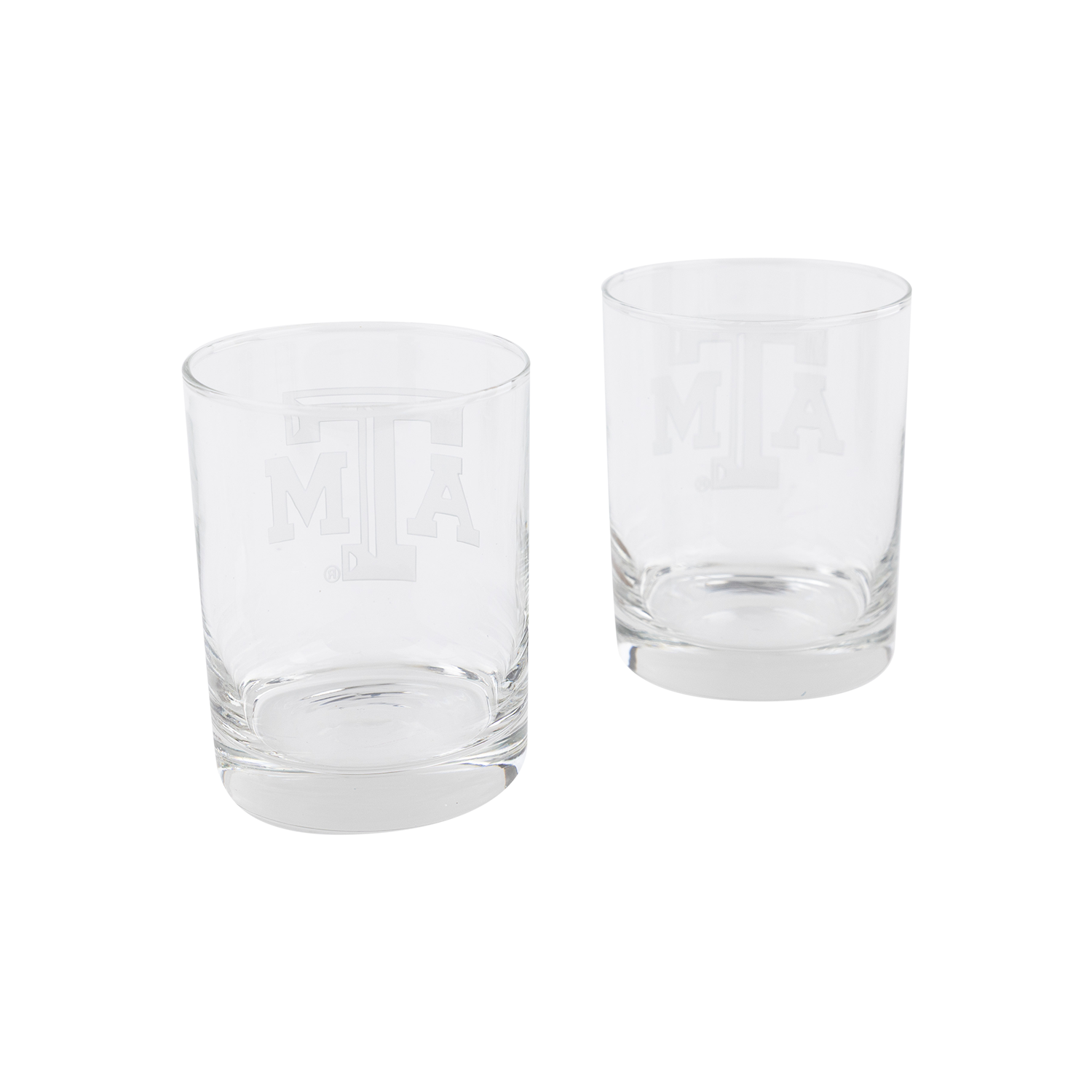 Texas A&M Campus Crystal Old Fashioned Set 14 Oz