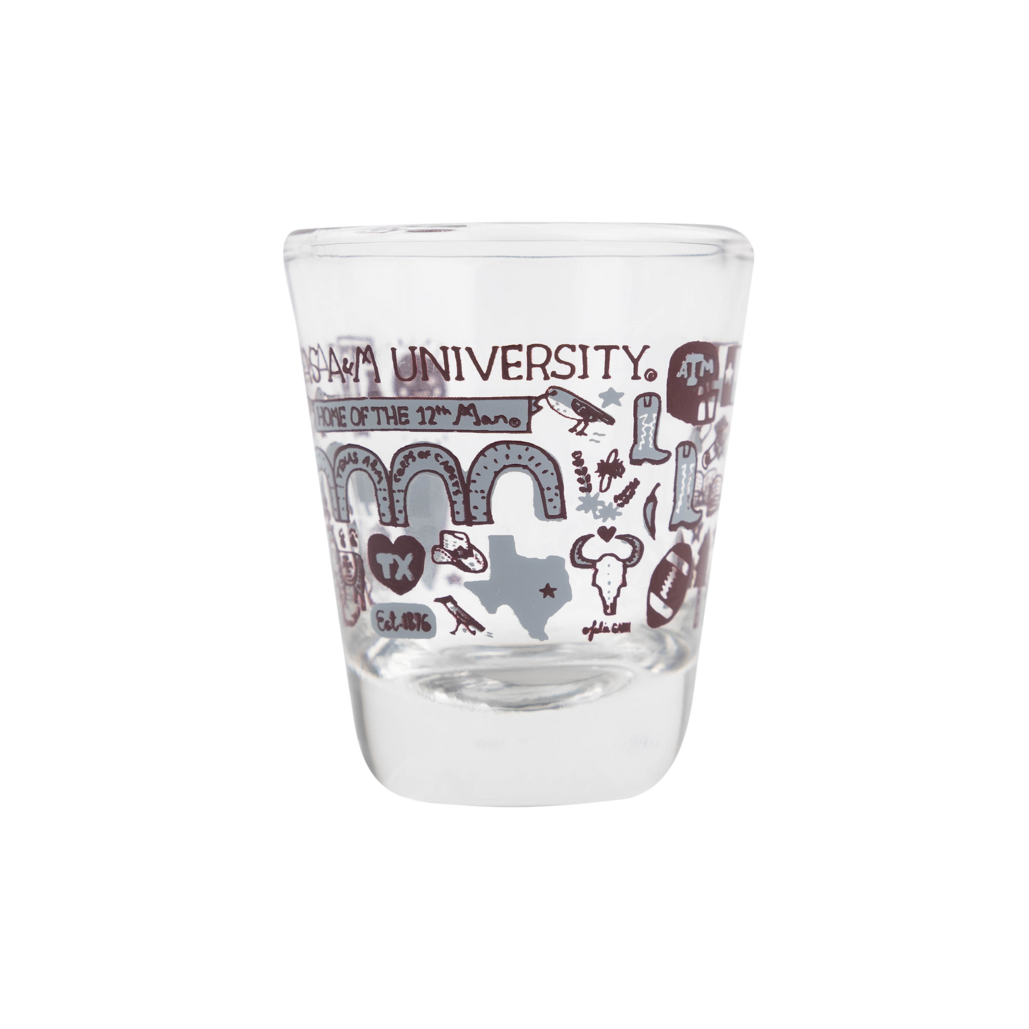 Texas A&M Julia Gash Collage Shot Glass