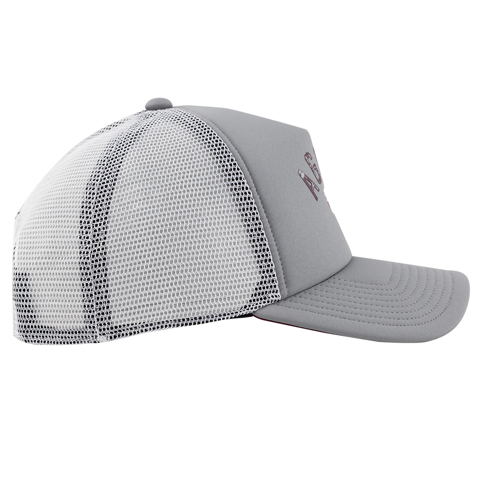 Texas A&M Aggies Block T Adidas Grey Foam Trucker Hat