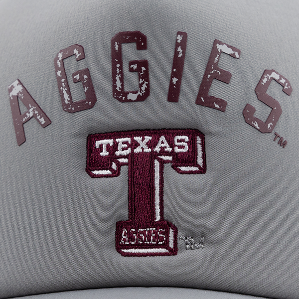 Texas A&M Aggies Block T Adidas Grey Foam Trucker Hat