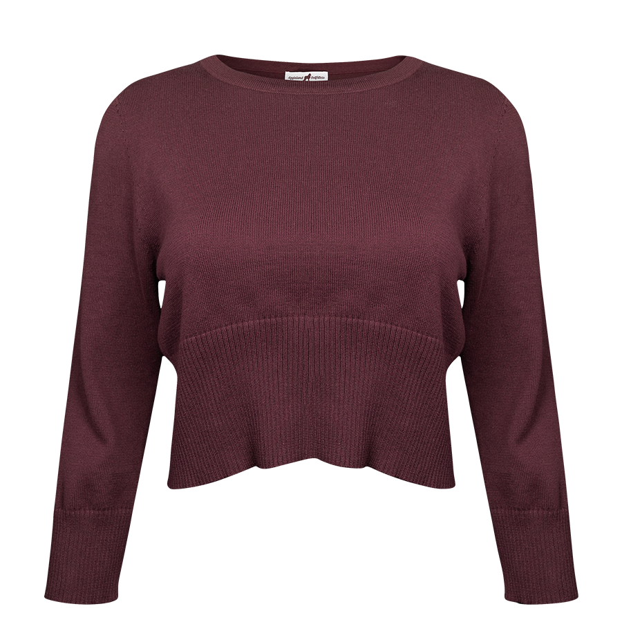 Maroon Milo Knit Crop Sweater