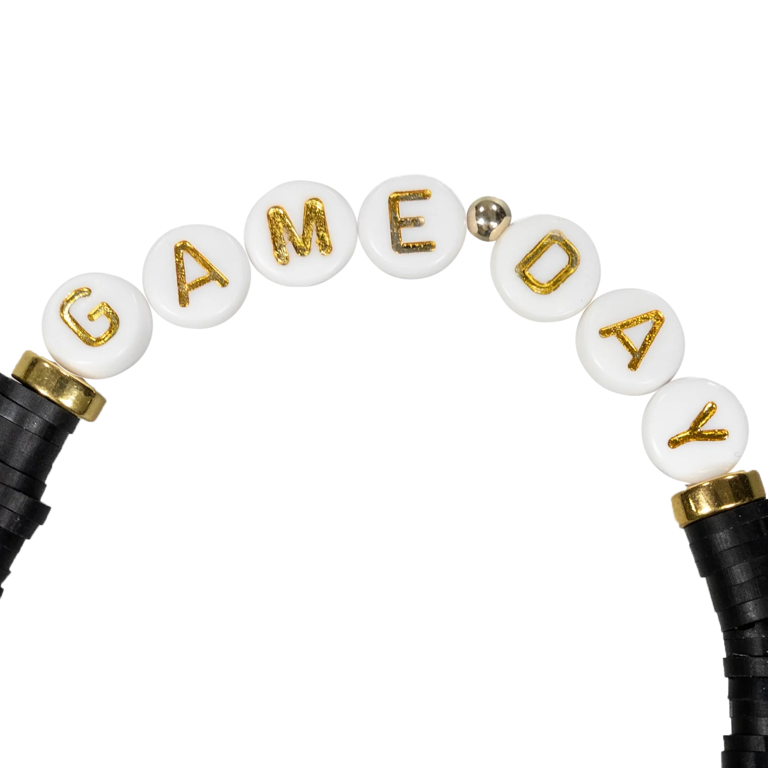 Gameday Beaded Black Bracelet