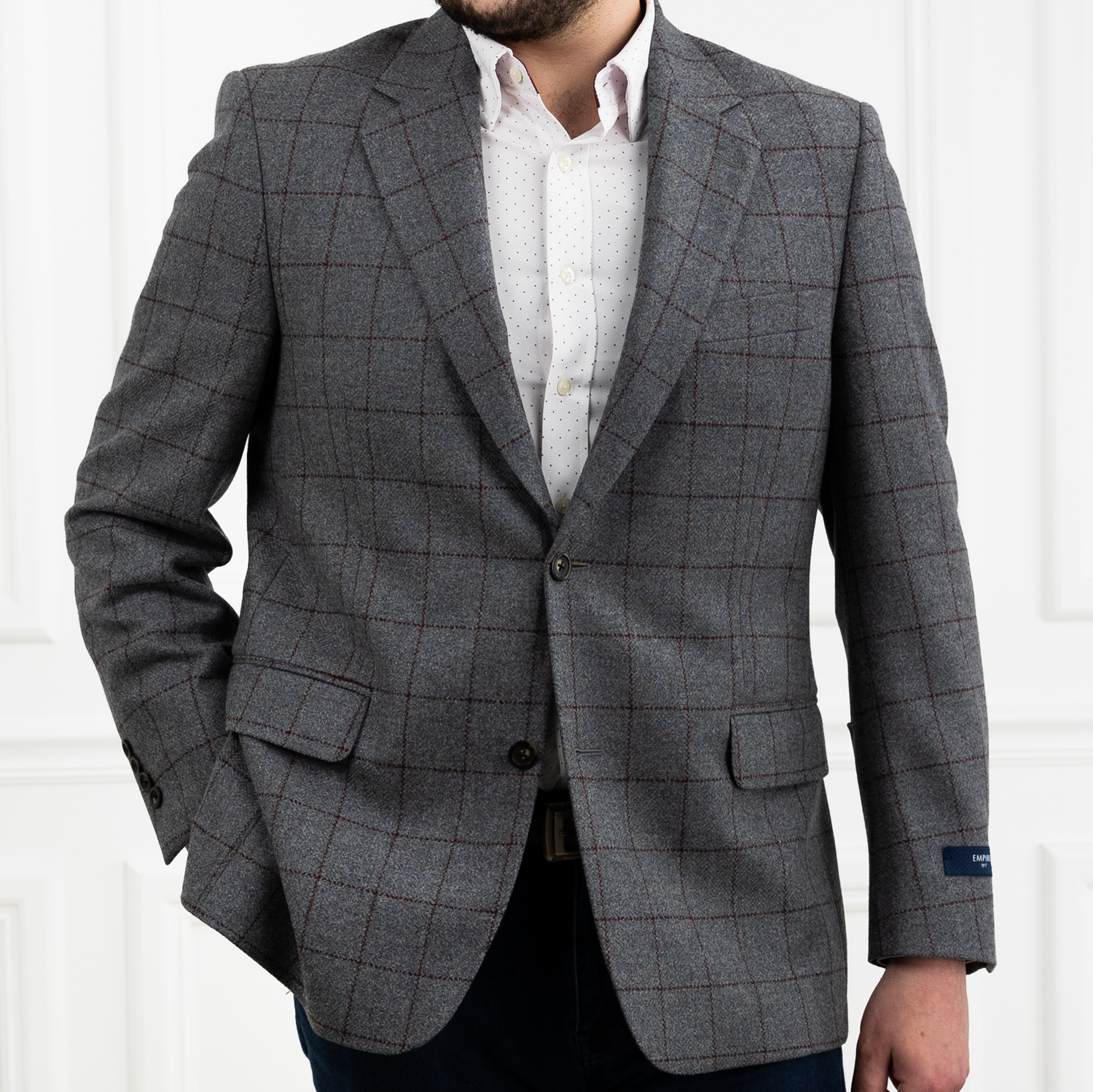 Empire Clothing Men's Gray Wool Blazer