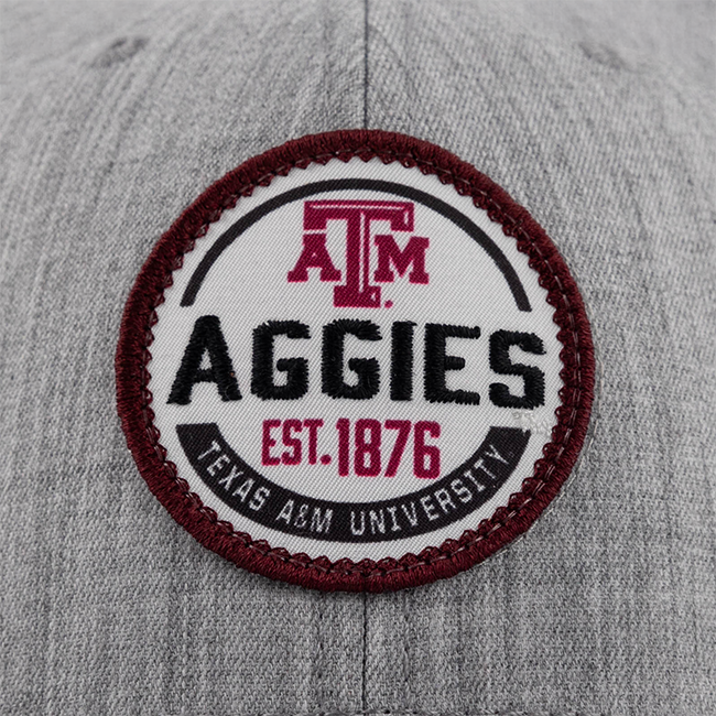 Texas A&M Aggies Circle Patch Grey Mesh Hat