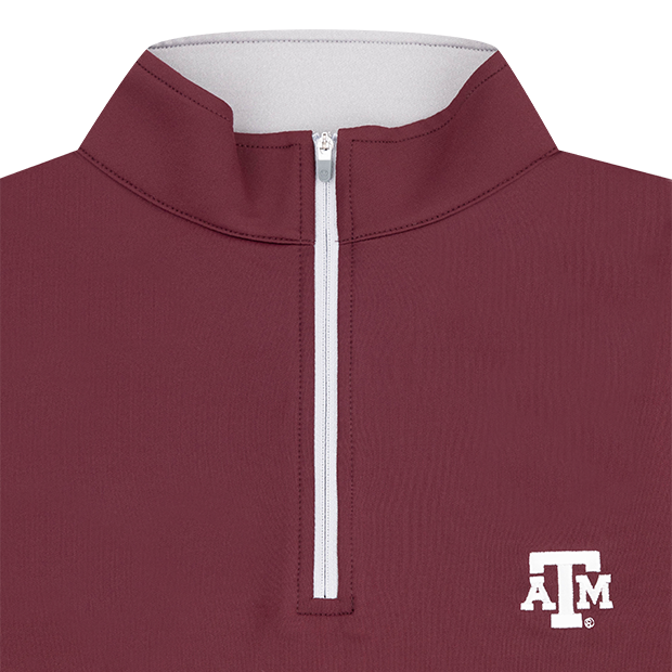 Texas A&M Peter Millar Perth Solid Maroon Quarter Zip