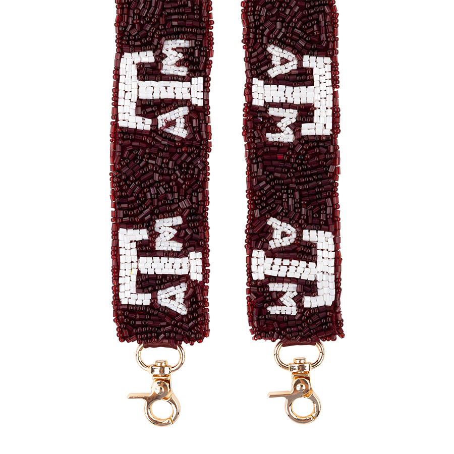 Texas A&M Block Beaded Purse Strap