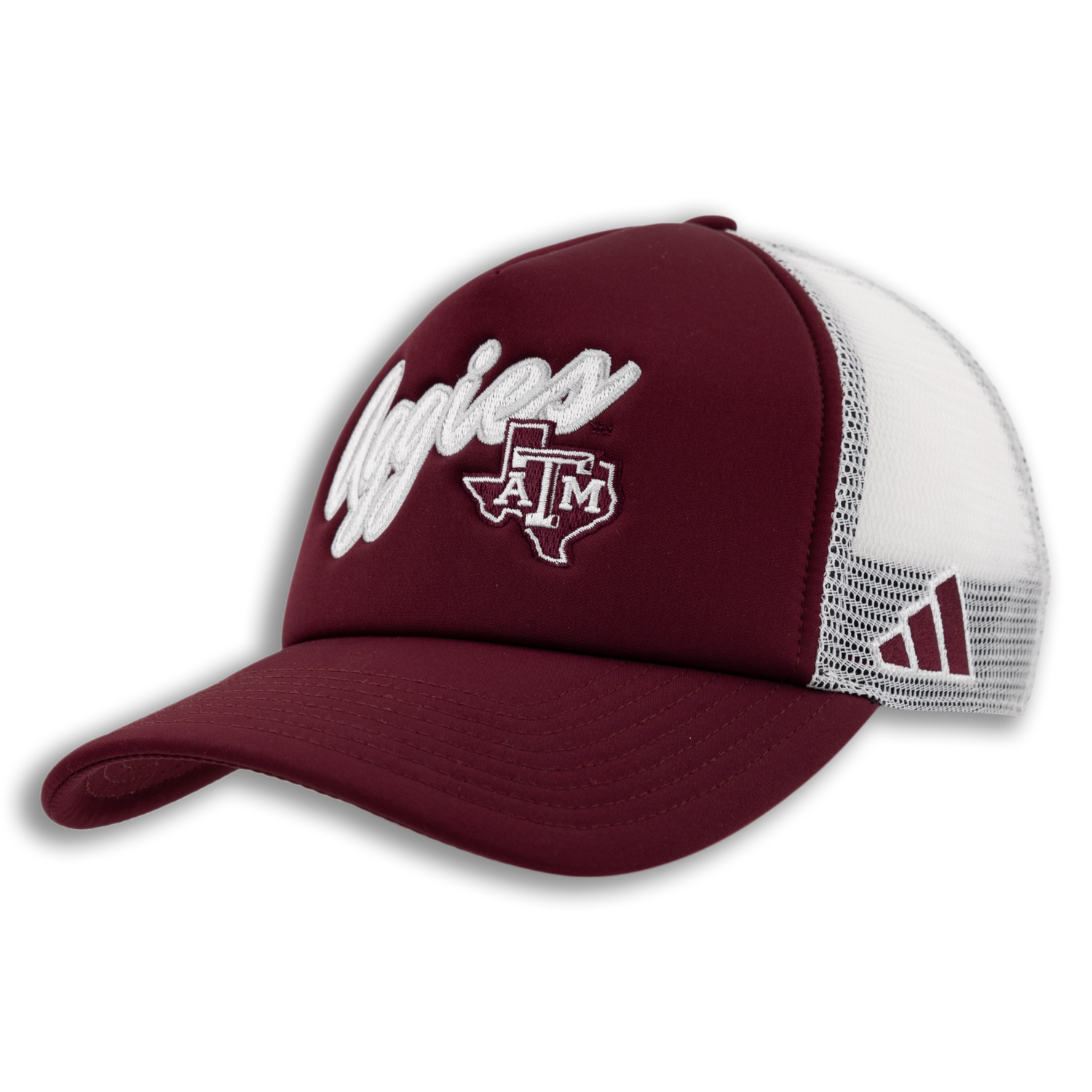 Texas A&M Adidas Aggies Script Lonestar Foam Trucker Hat