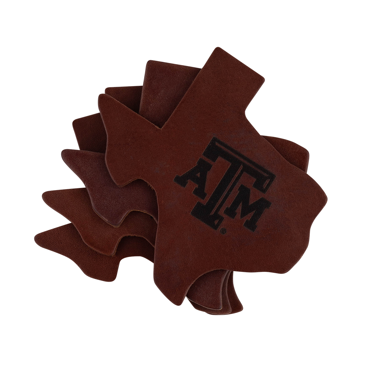 Texas A&M Oxbow Leather Coaster Set - Brown