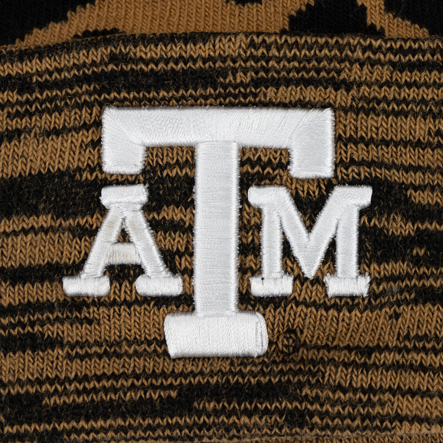 Texas A&M Leopard Rosette Pom Cuff Knit Beanie