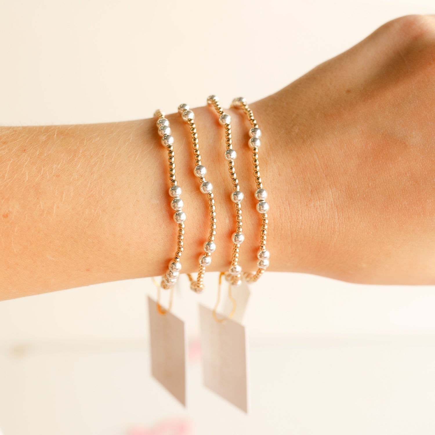 Beaded Blondes ILY Bracelet Gold w/ Silver