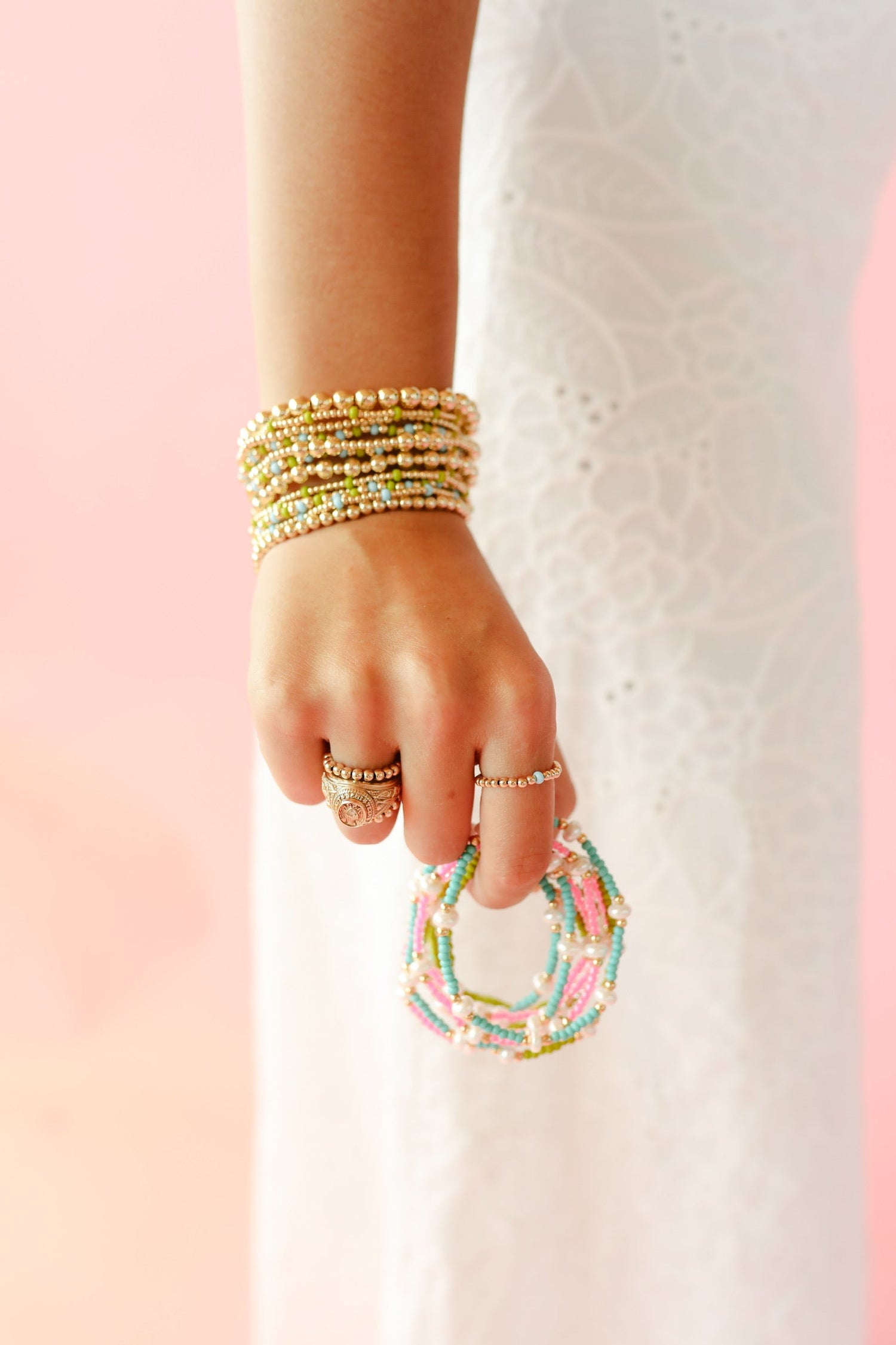 Beaded Blondes Turquoise Dainty Poppi Bracelet