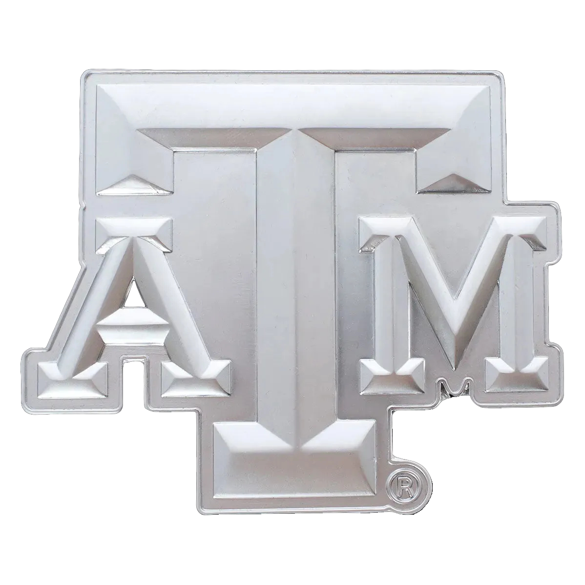 Texas A&M Matte Silver Block Emblem