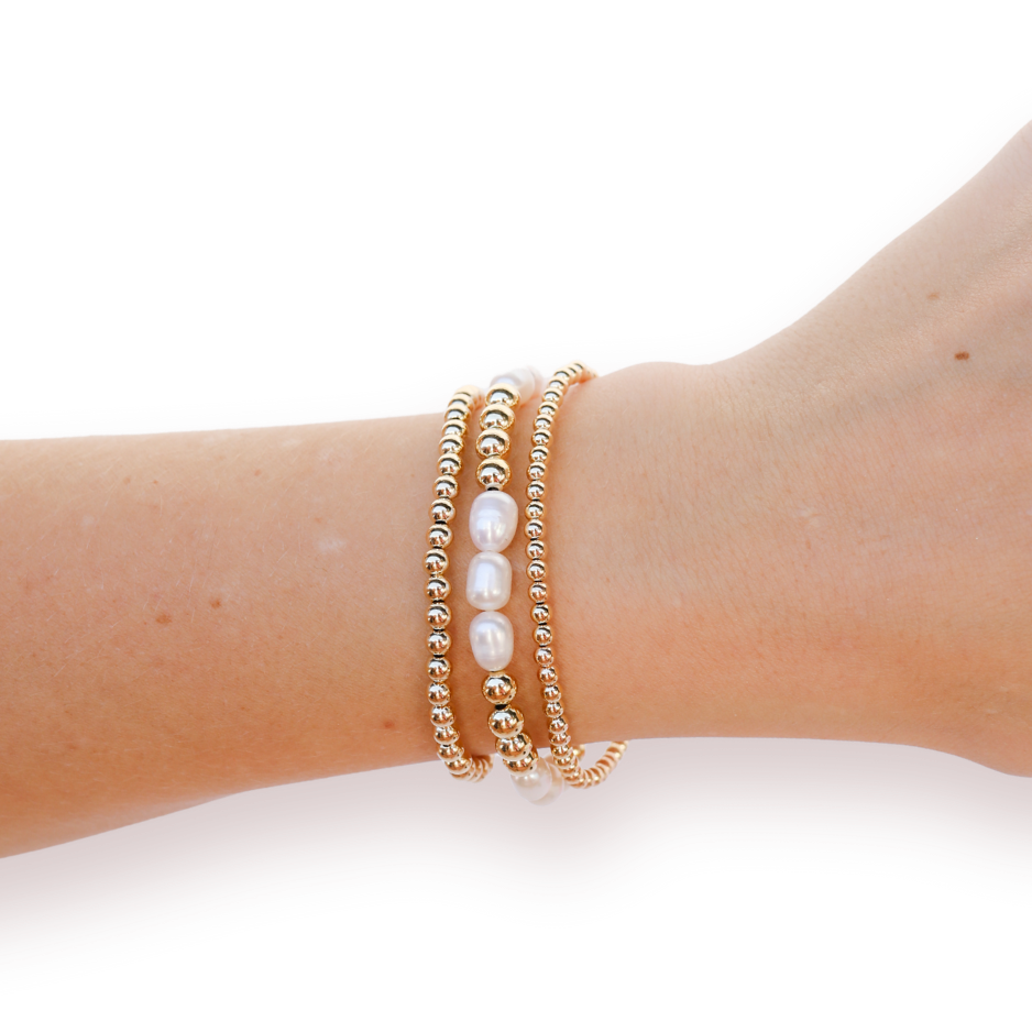 Beaded Blondes 3 Pearl Stack Bracelet