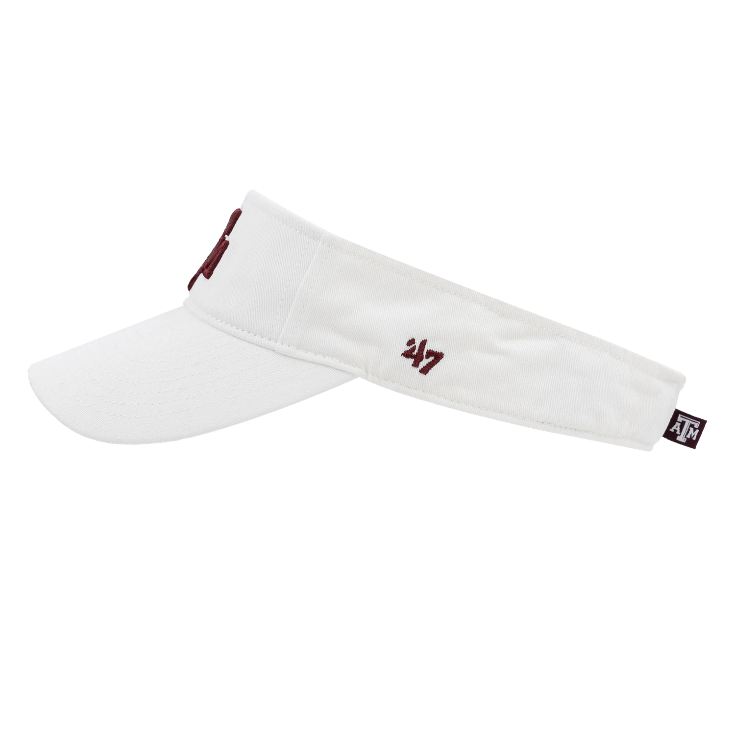 Texas A&M '47 Brand A&M Block Logo Clean Up White Visor