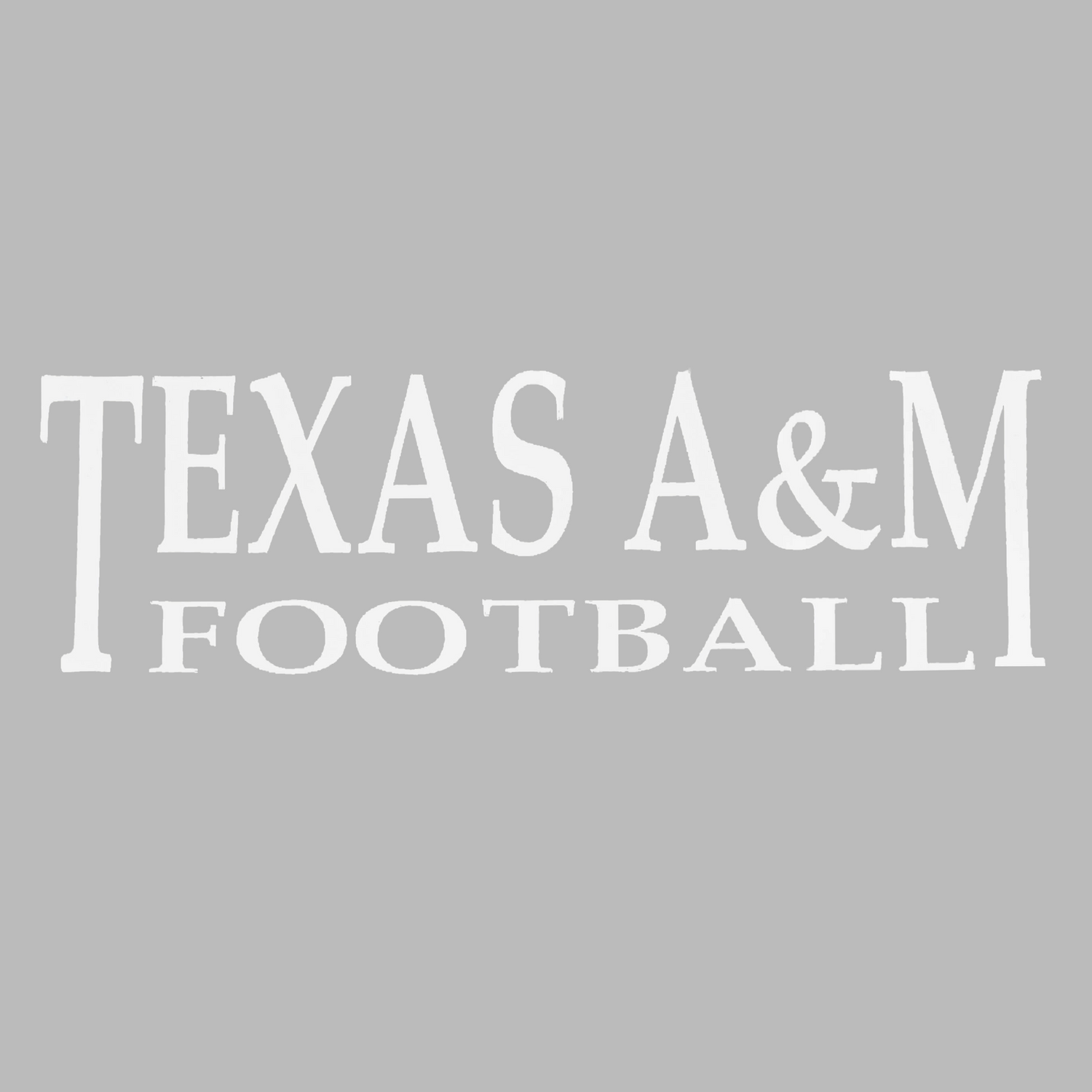 Texas A&M Football Decal - White