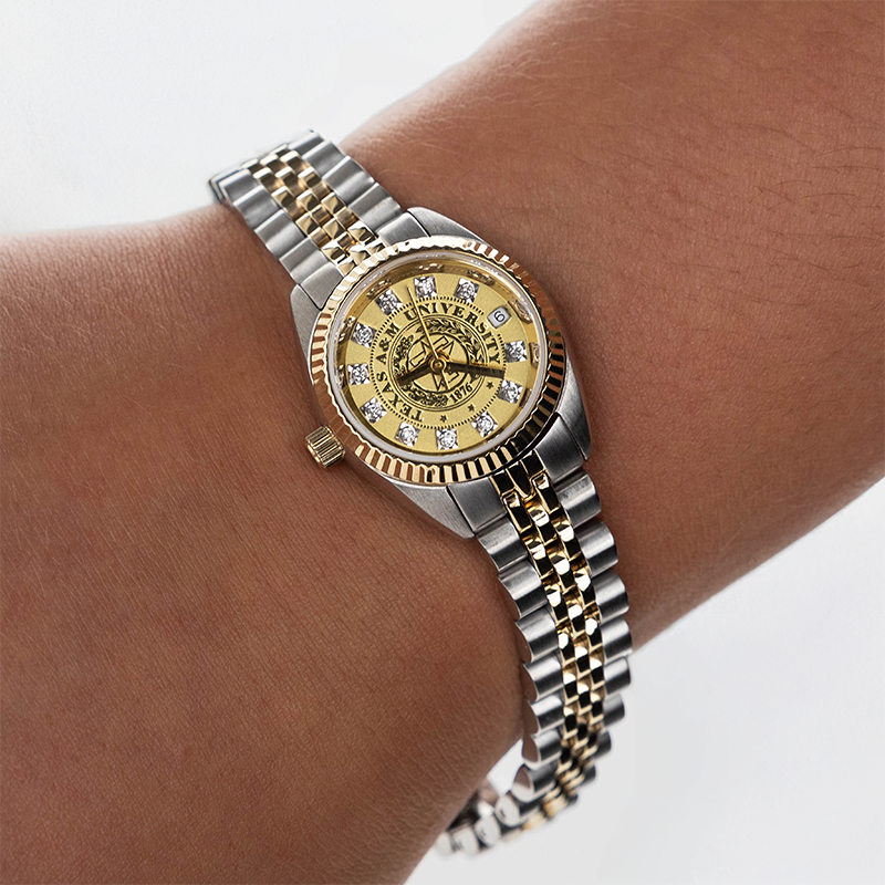 Texas A&M Belair Ladies Two Tone Diamond Watch