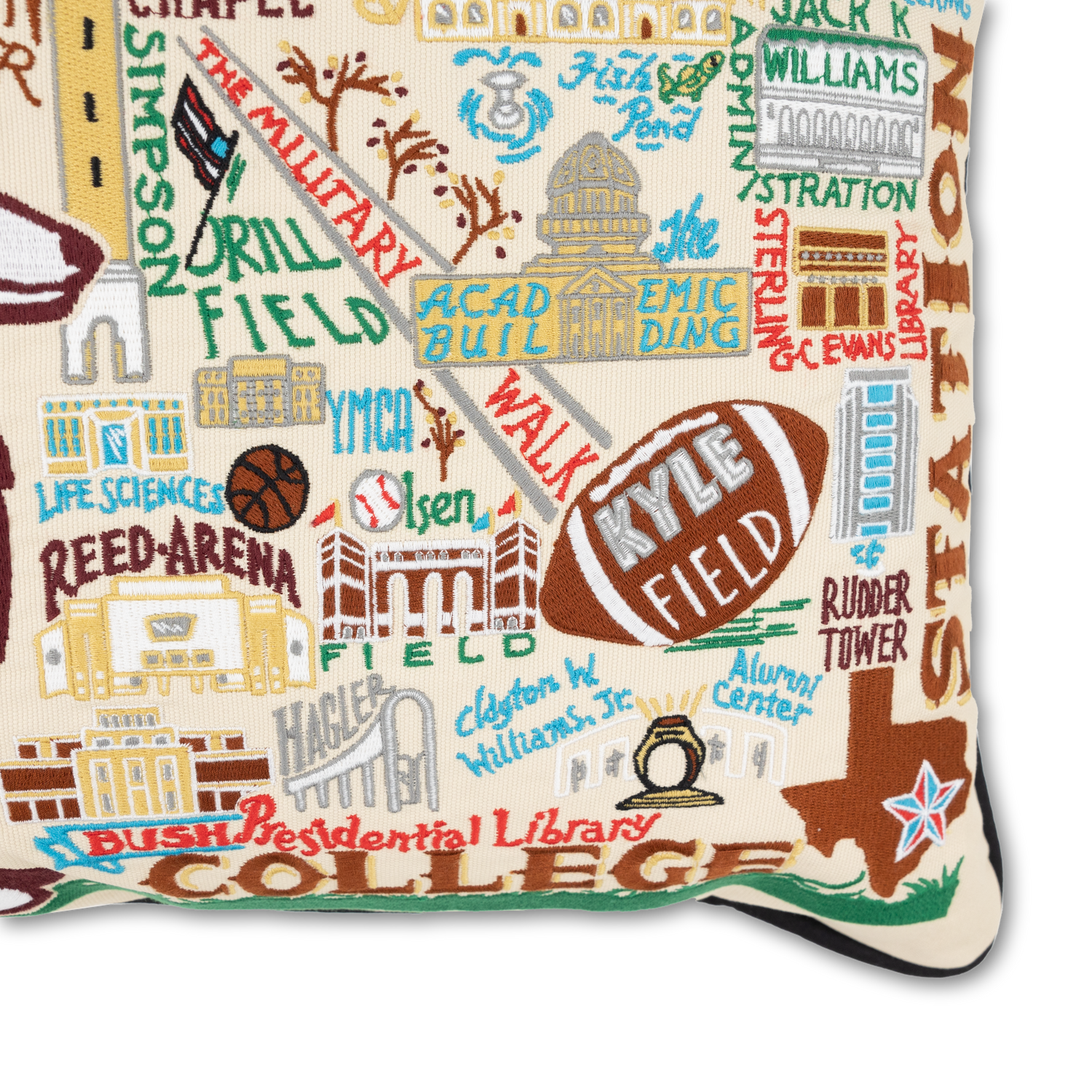 Texas A&M CatStudio Embroidered Pillow