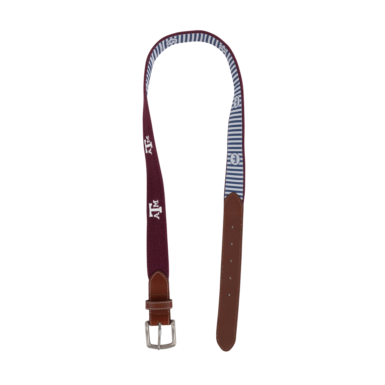 Texas A&M Peter Millar Embroidered Belt - Maroon