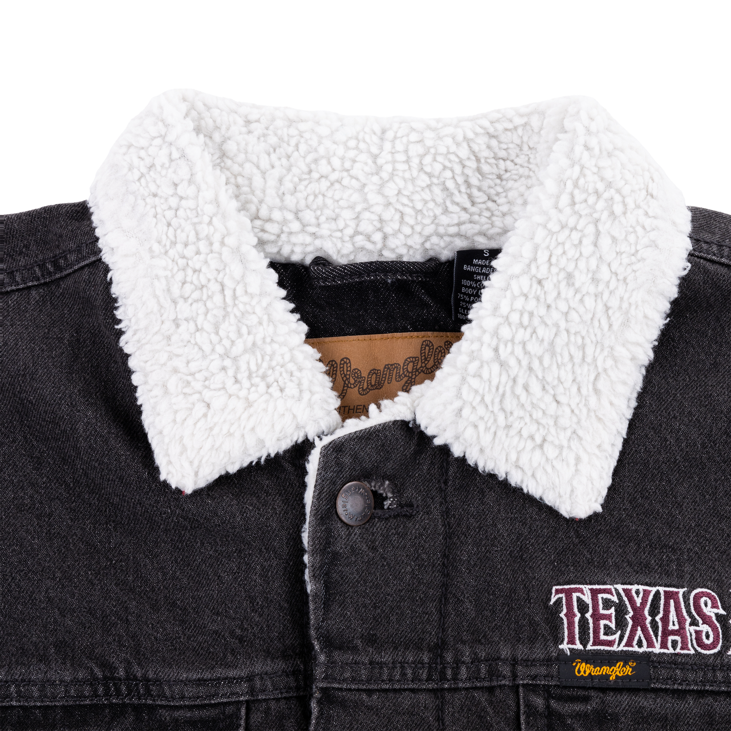 Texas A&M Wrangler Western Sherpa Lined Denim Jacket