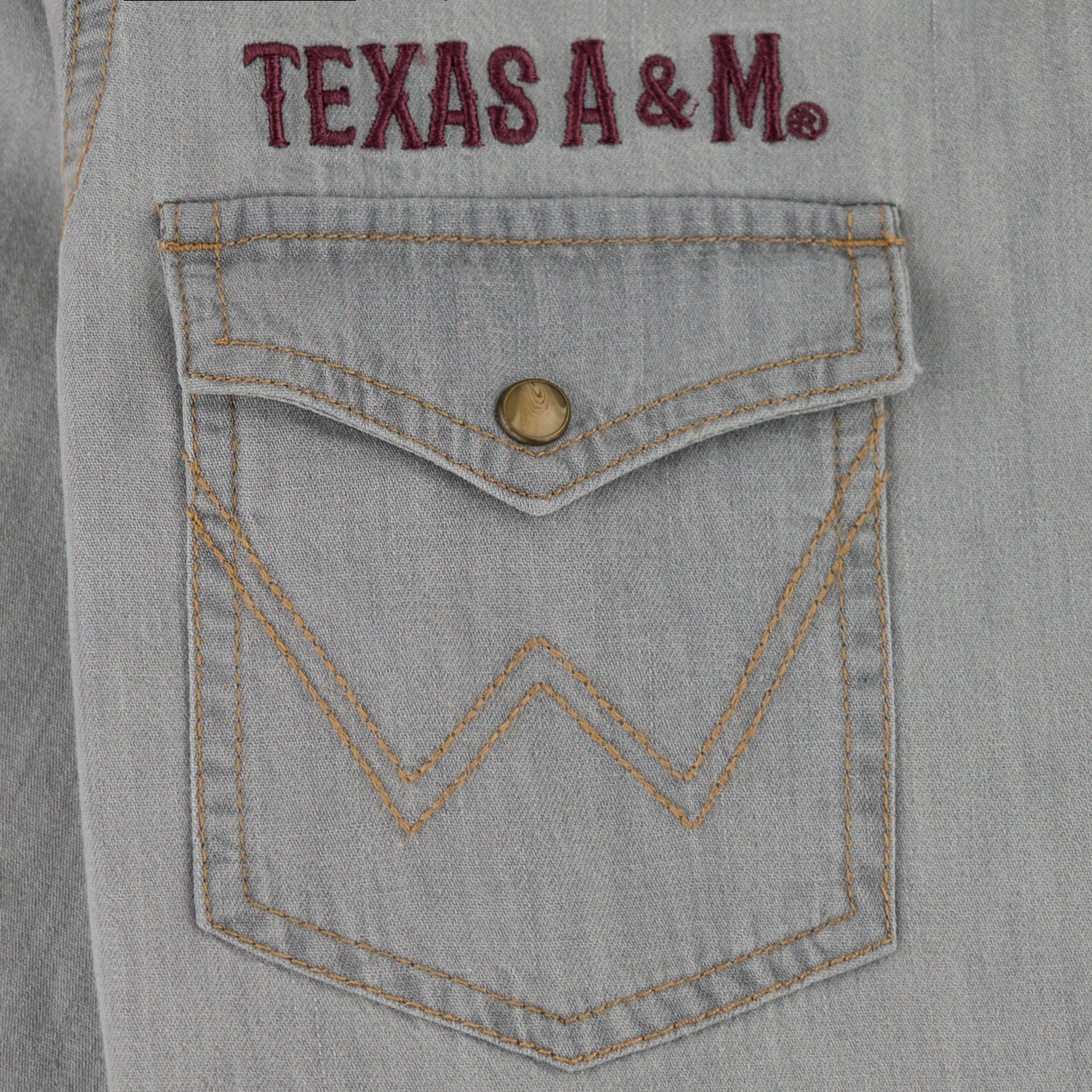 Texas A&M Wrangler Cowboy Cut Western Long Sleeve Shirt