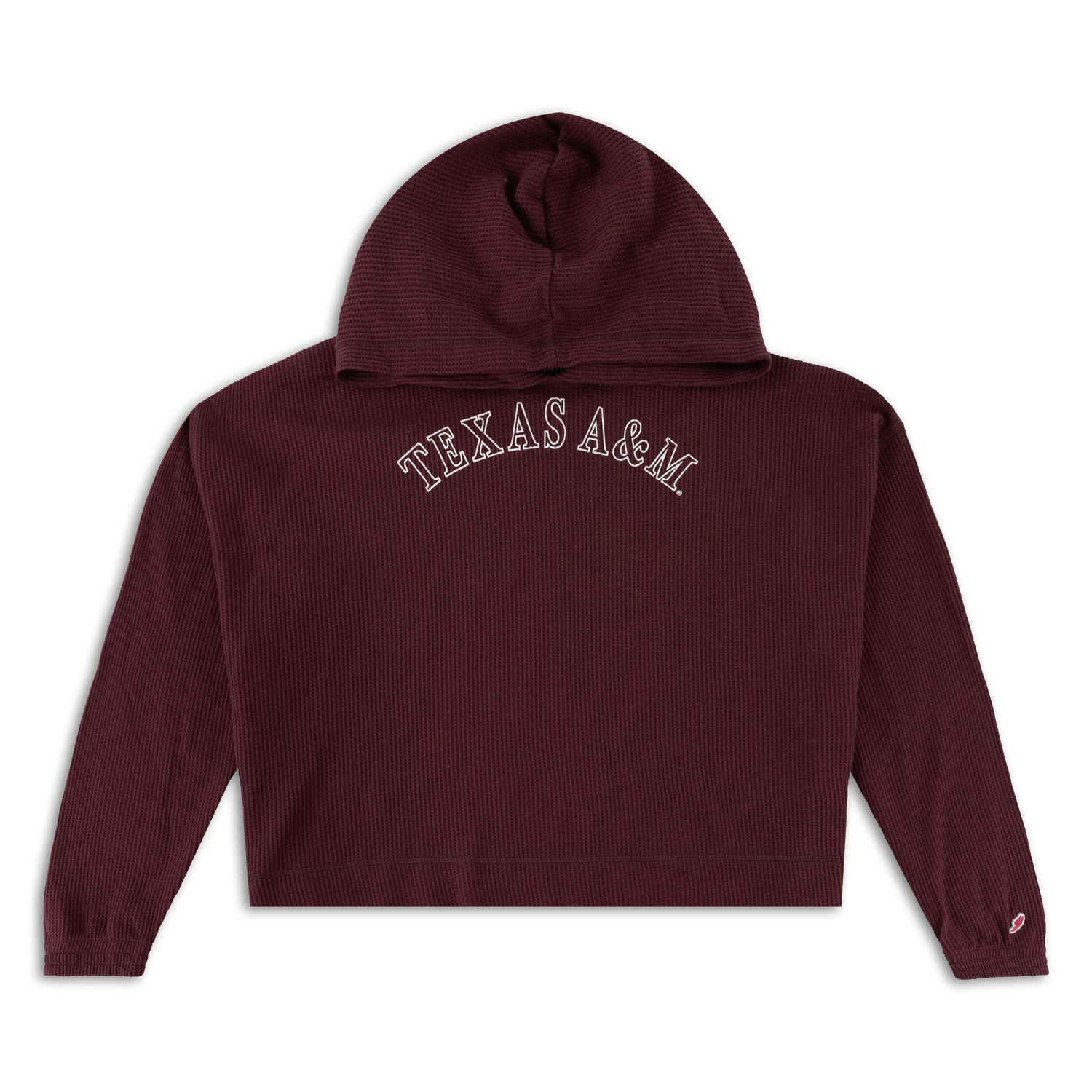 Texas A&M Waffle Oversized Cropped Hoodie