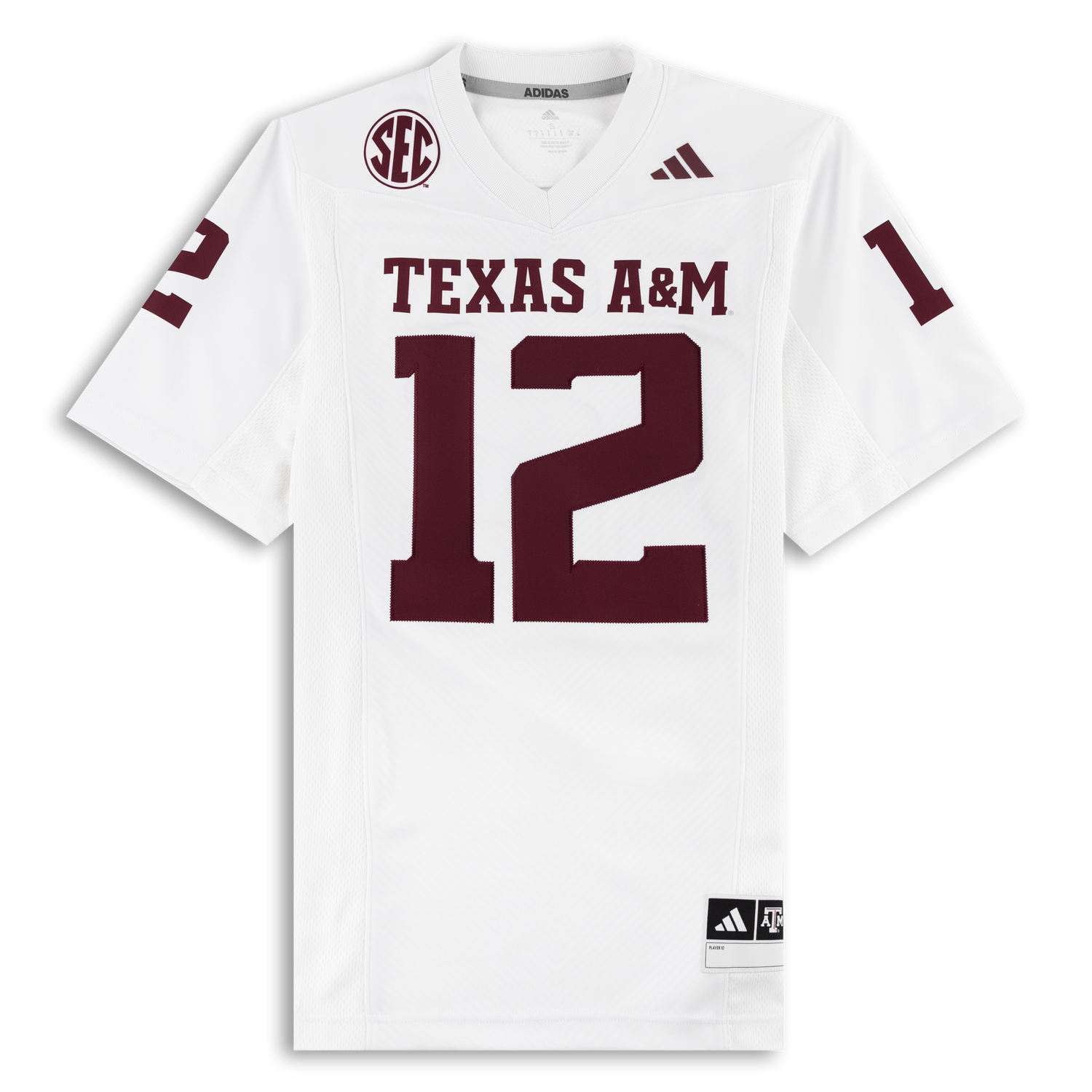 2023 Texas A&M White Adidas Away Premier Jersey