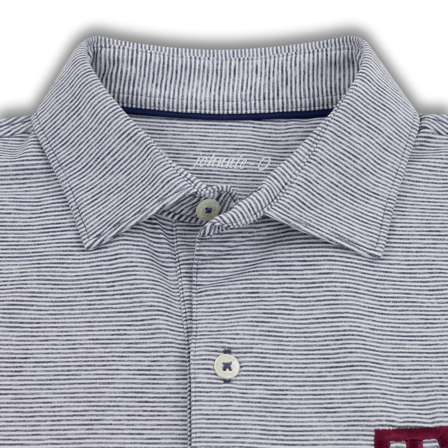 Texas A&M Johnnie-O Lyndon Gray Stripe Performance Polo