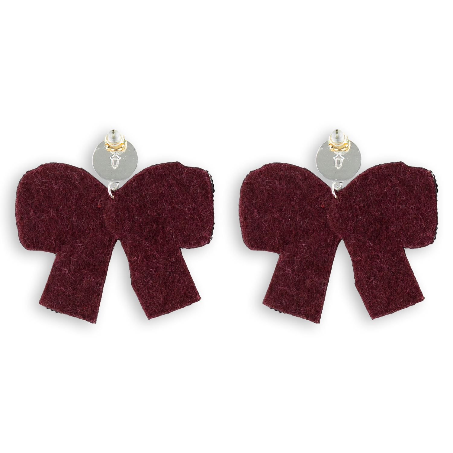Maroon Carmen Bow Earrings