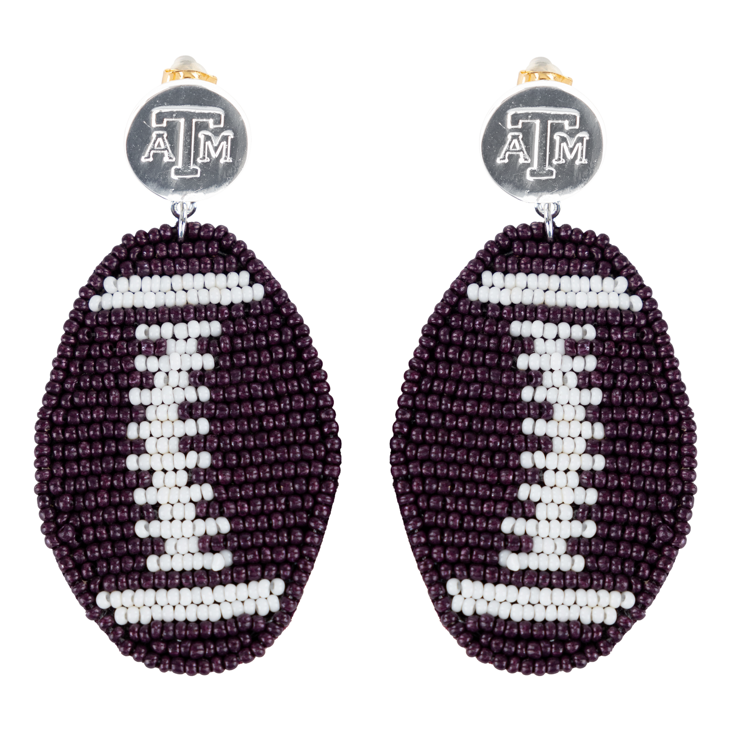 Texas A&M Touch Back Football Earrings