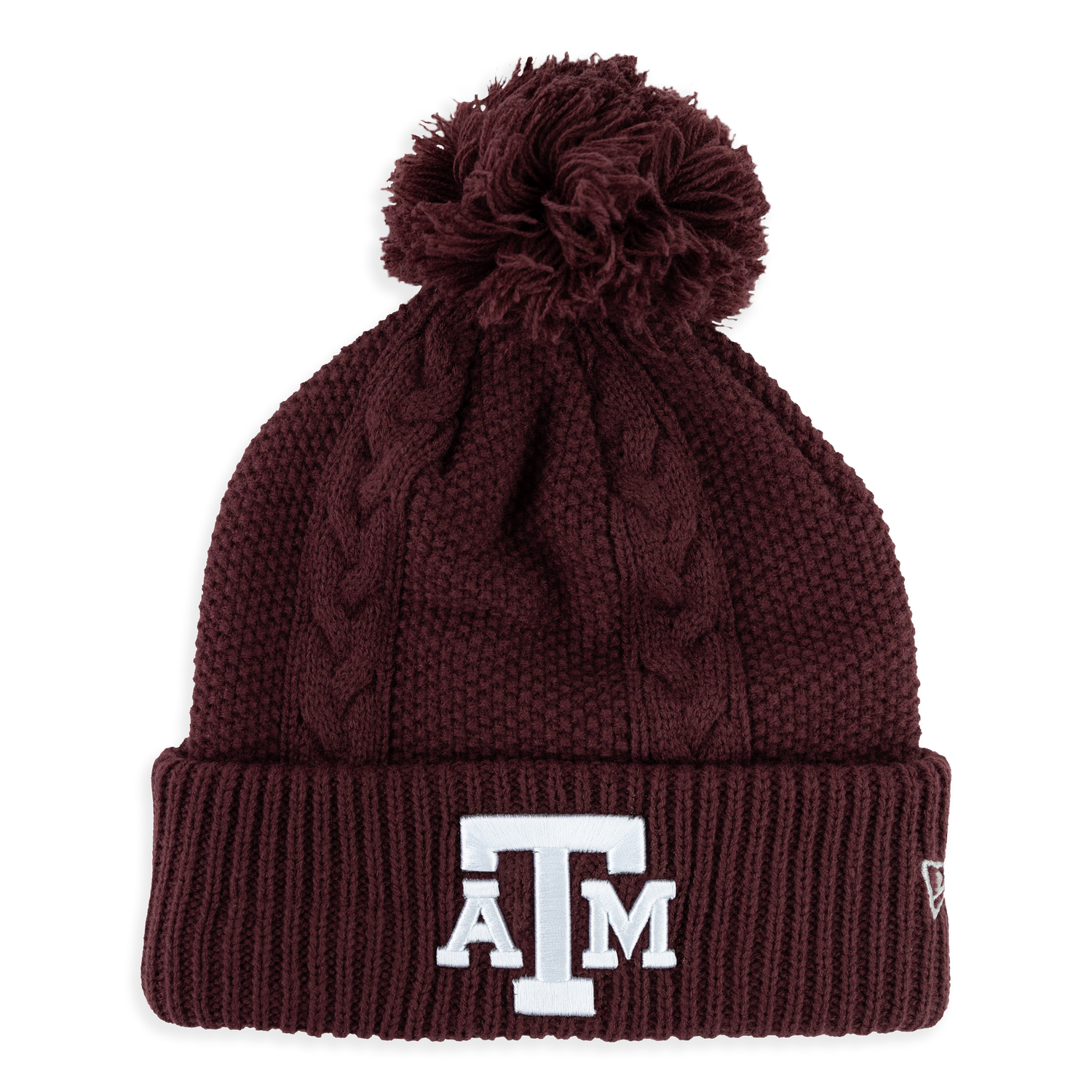 Texas A&M Youth Knit Cable Pom Beanie