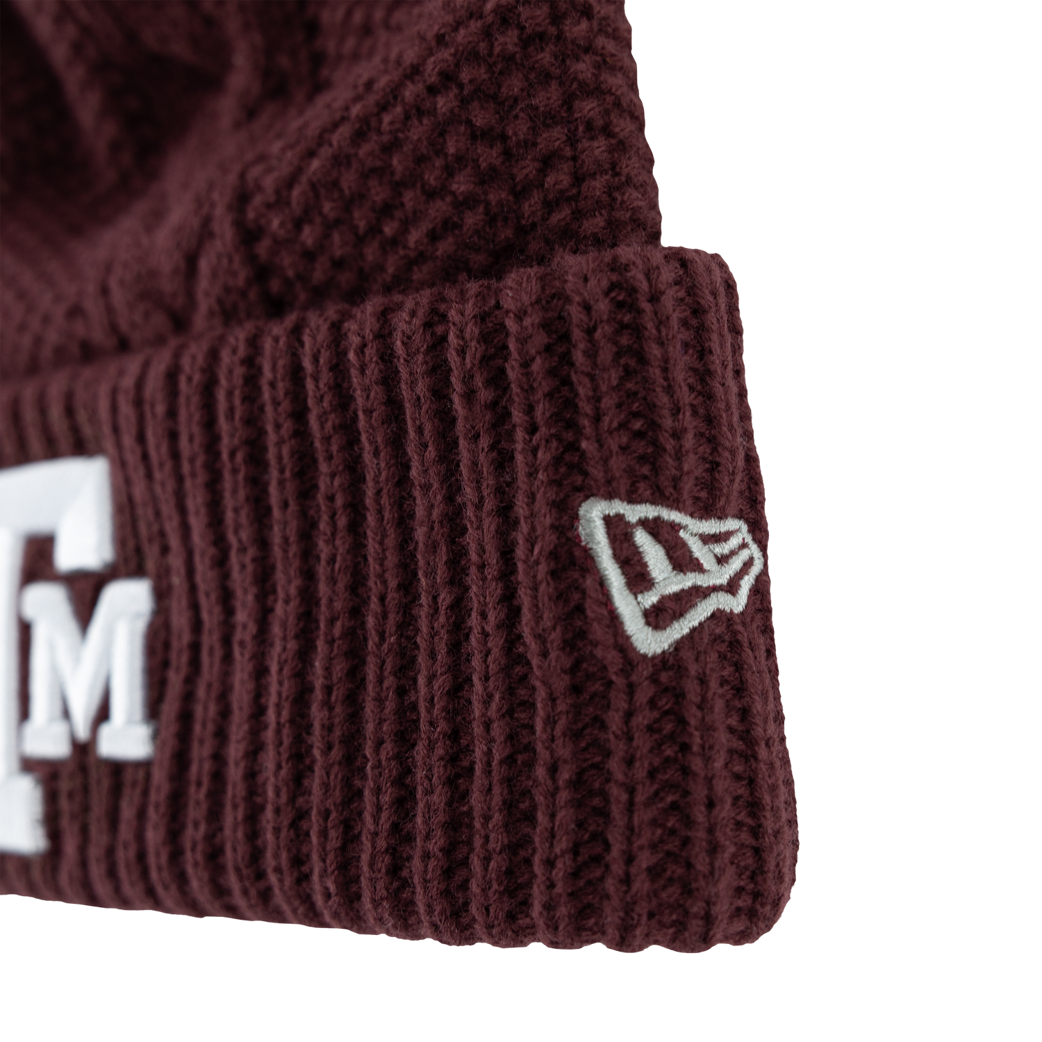 Texas A&M Youth Knit Cable Pom Beanie