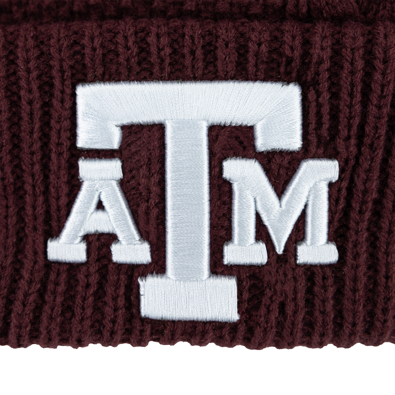 Texas A&M Youth Knit Cable Pom Beanie