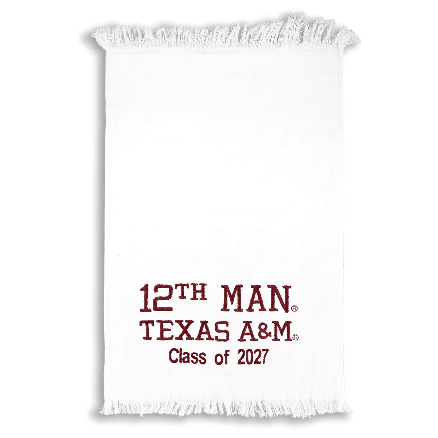 12th Man Texas A&M Embroidered Class Of 2027 White Towel