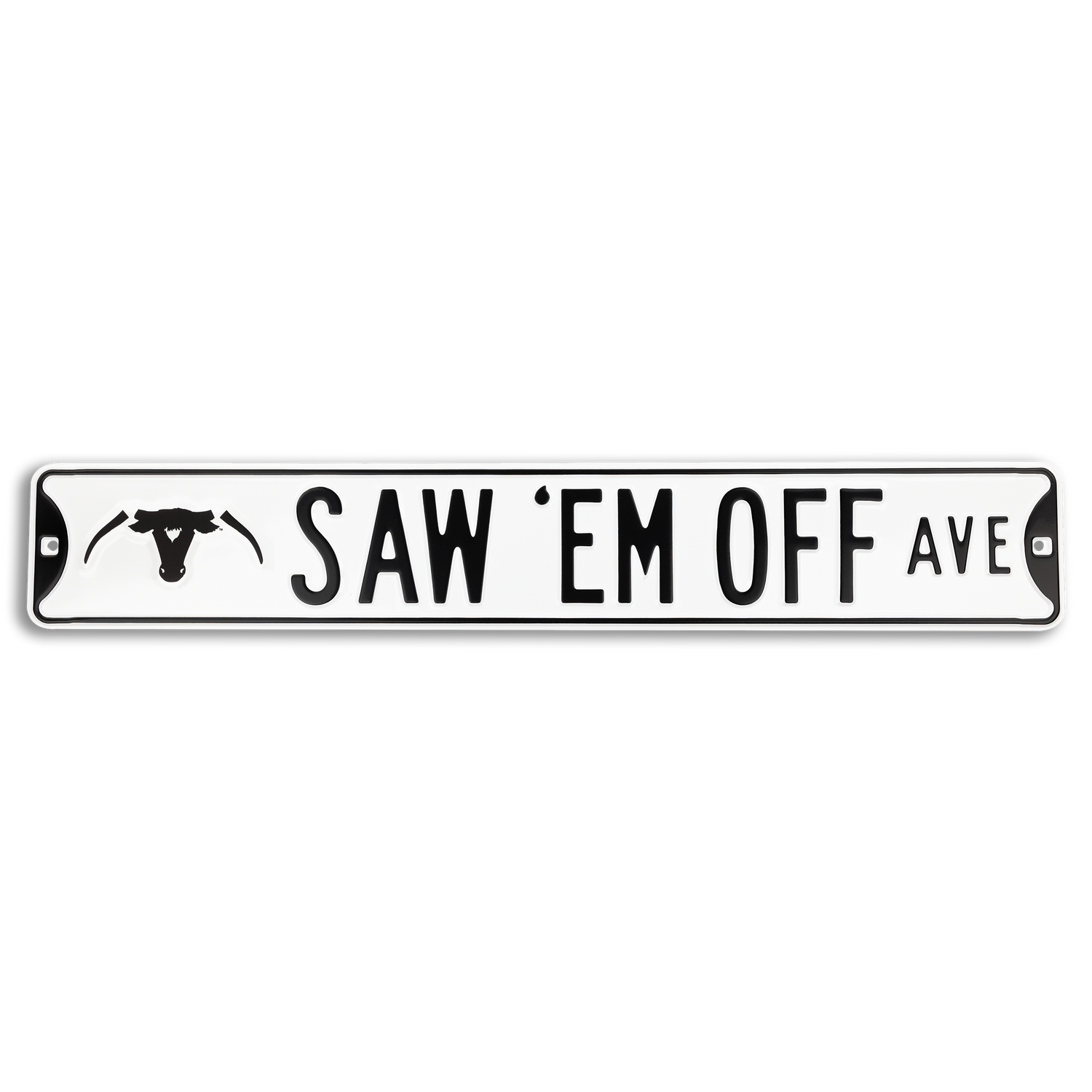 Saw 'Em Off Street Sign