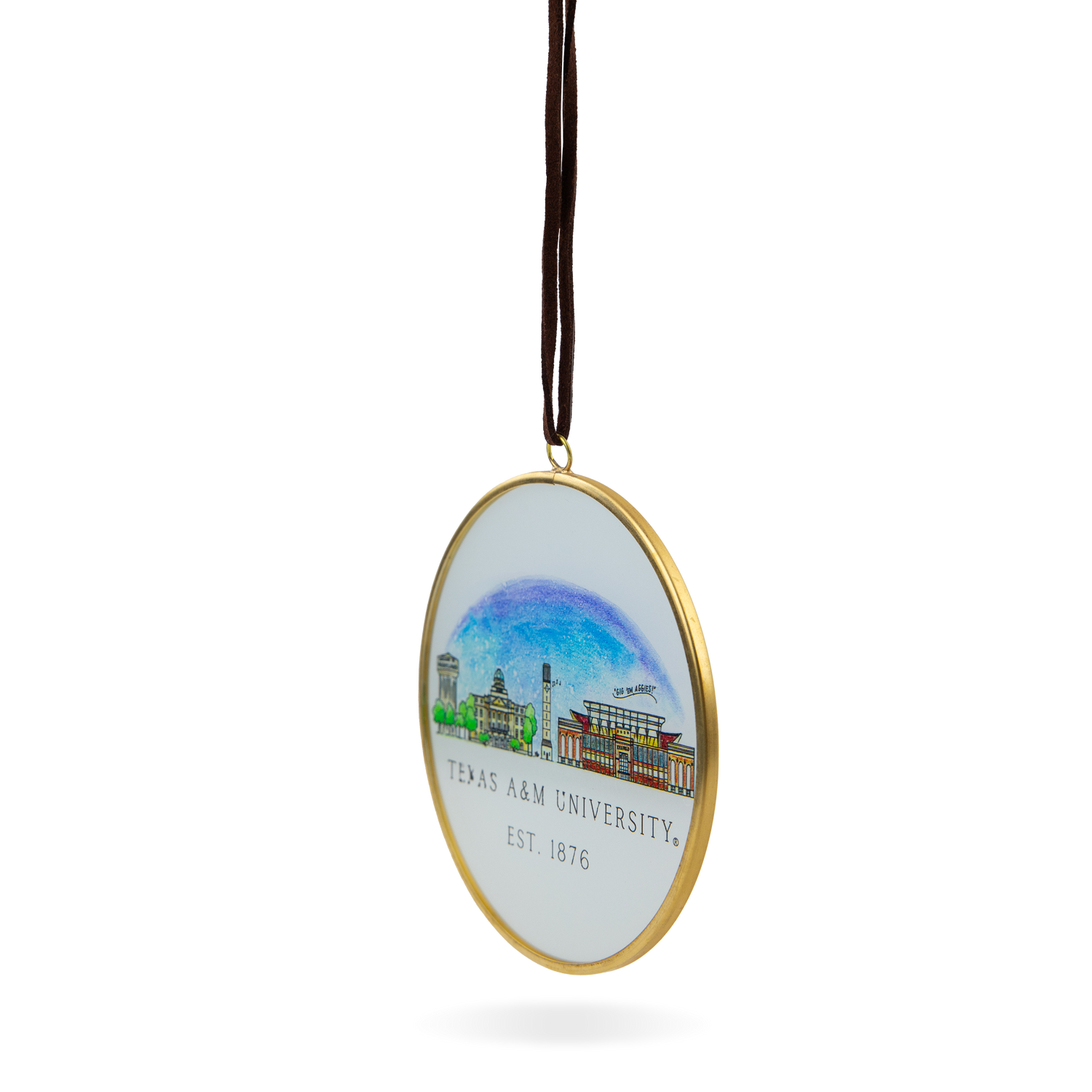 Skyline Brass Glass Ornament