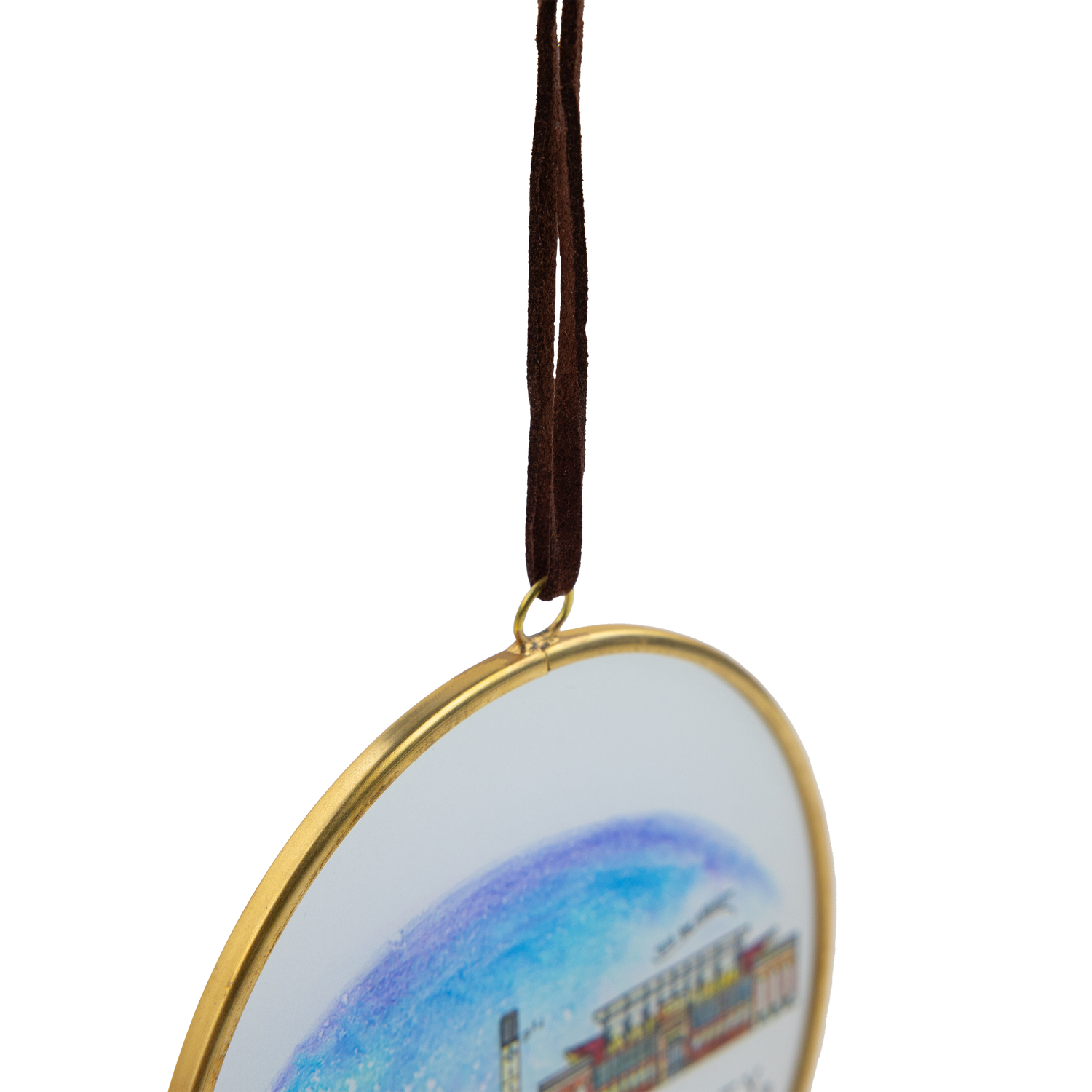 Skyline Brass Glass Ornament