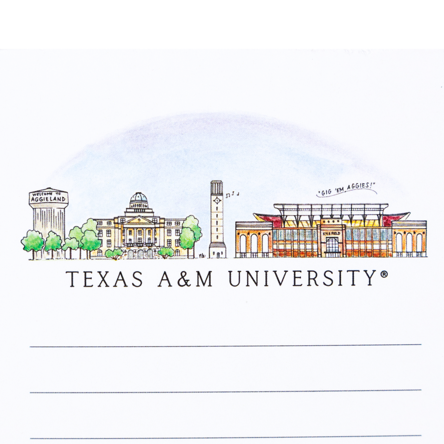 Texas A&M Skyline Notepad
