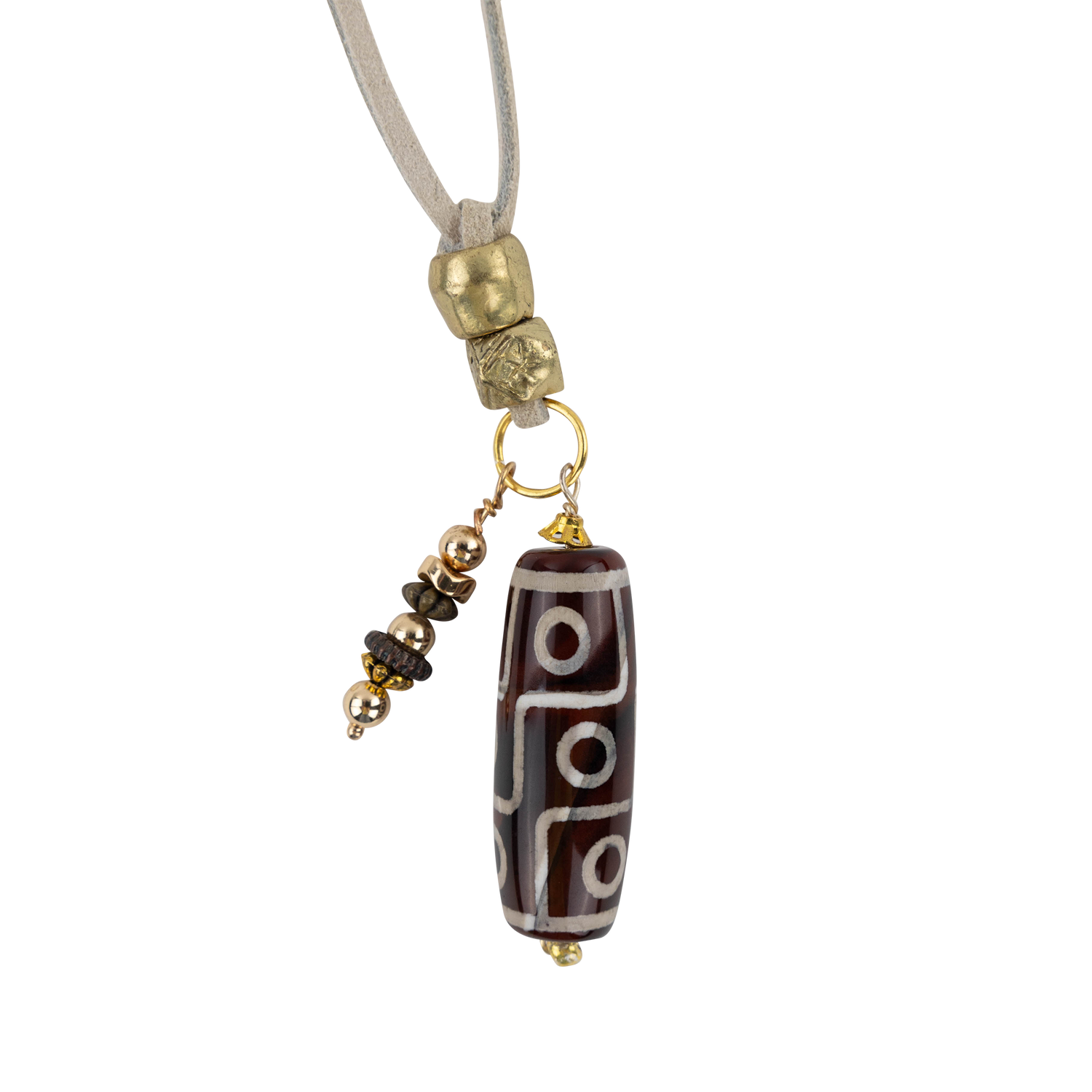 825 Market Tan Microsuede Barrel Necklace