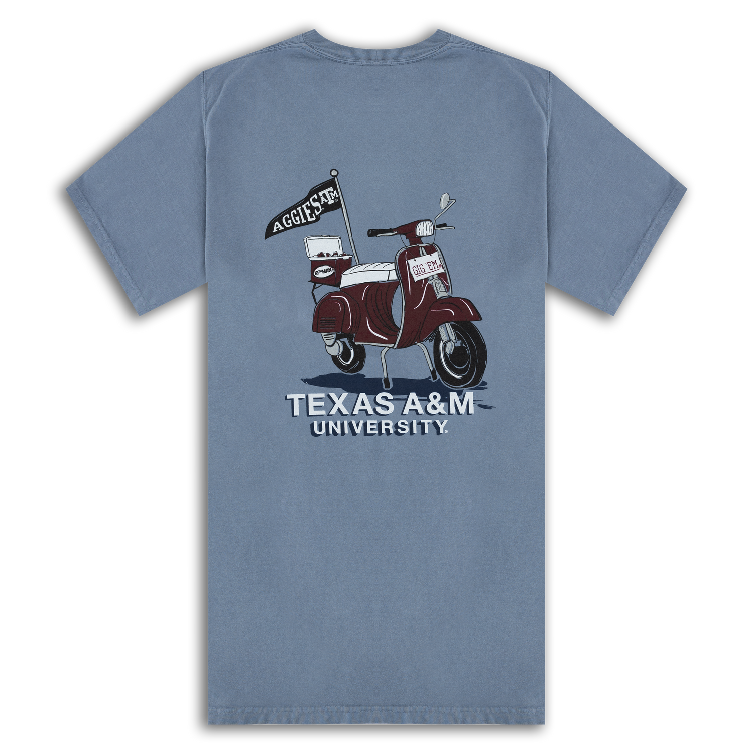 Texas A&M Aggie Moped Saltwater Blue T-Shirt