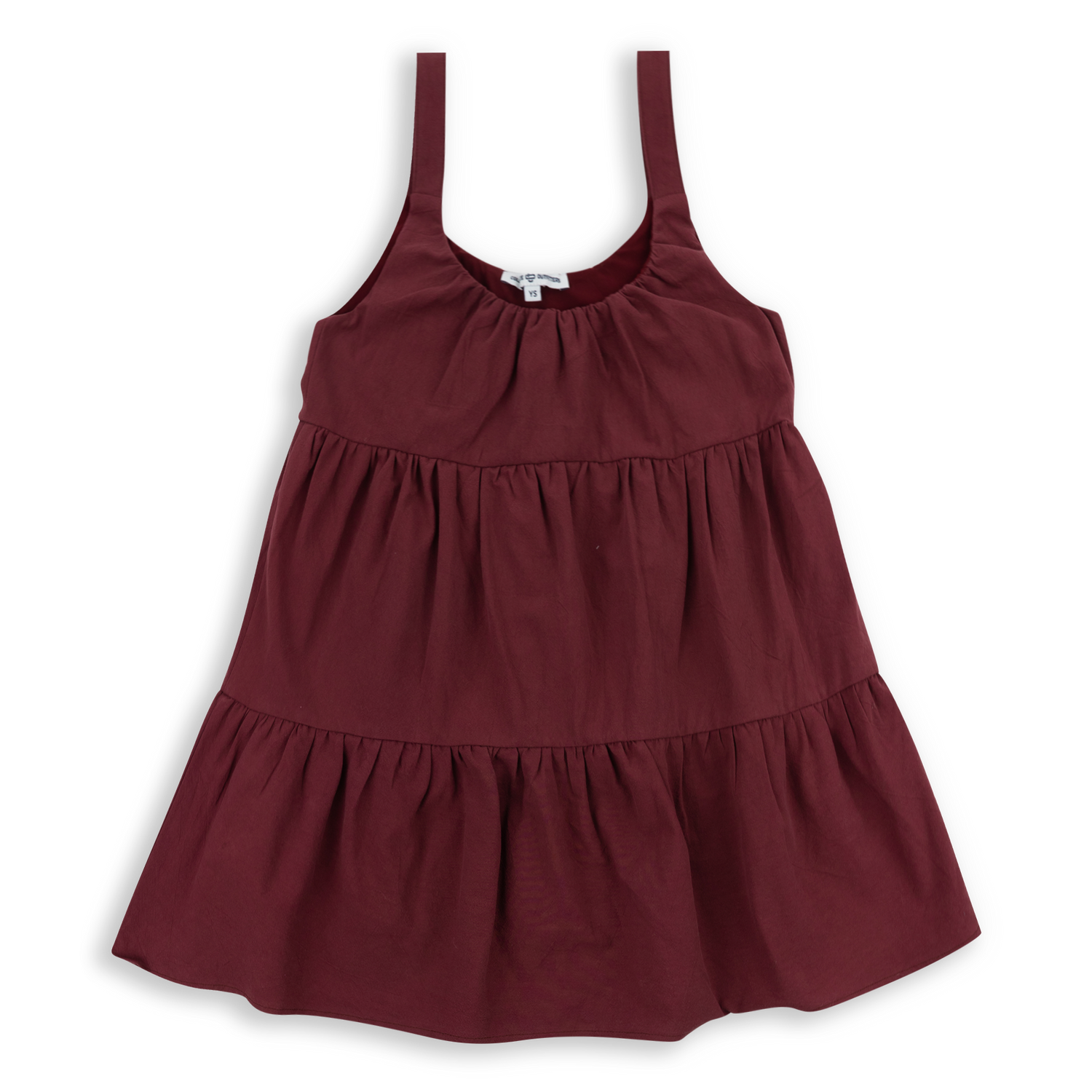 Three Tier Tank Maroon Youth Dress