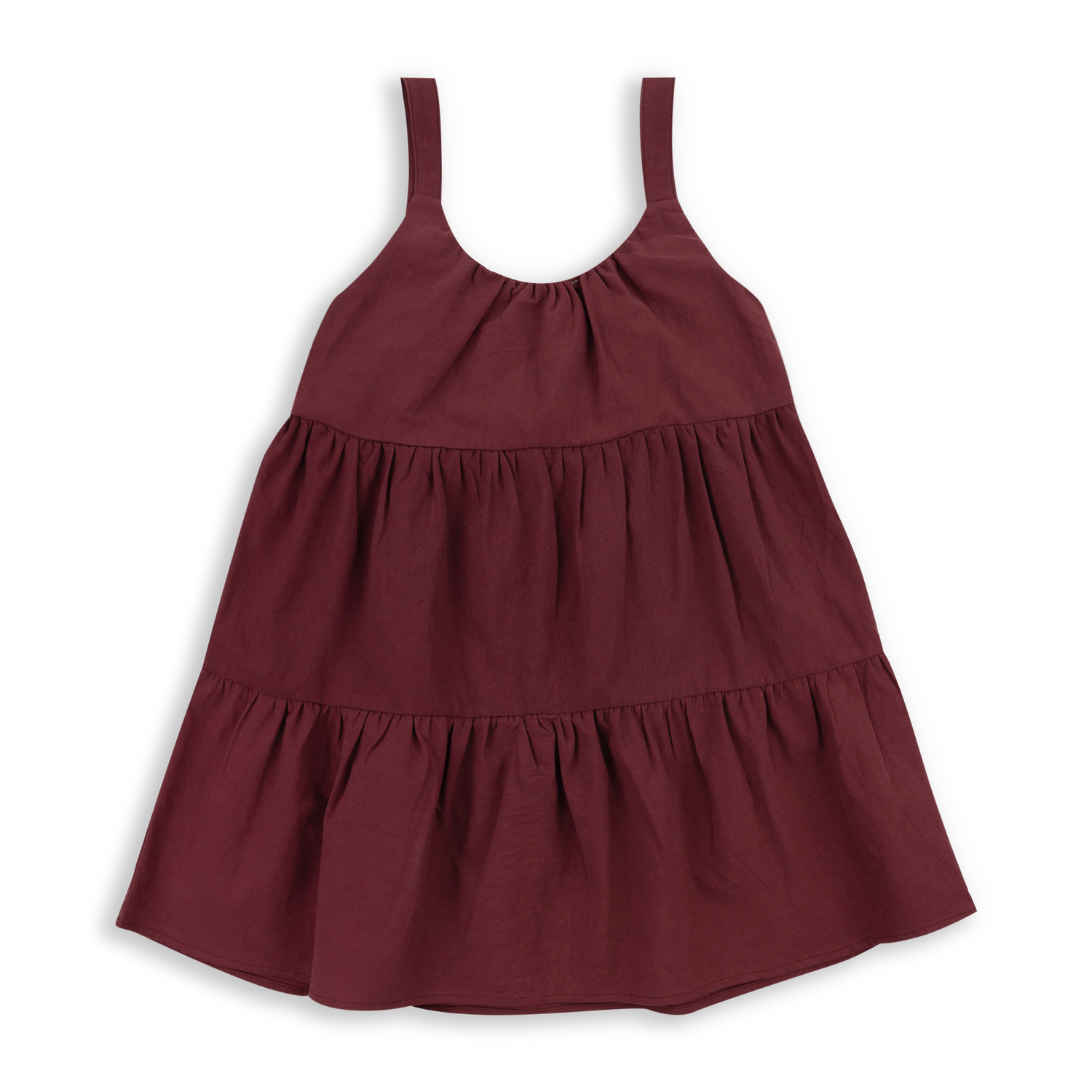 Three Tier Tank Maroon Youth Dress