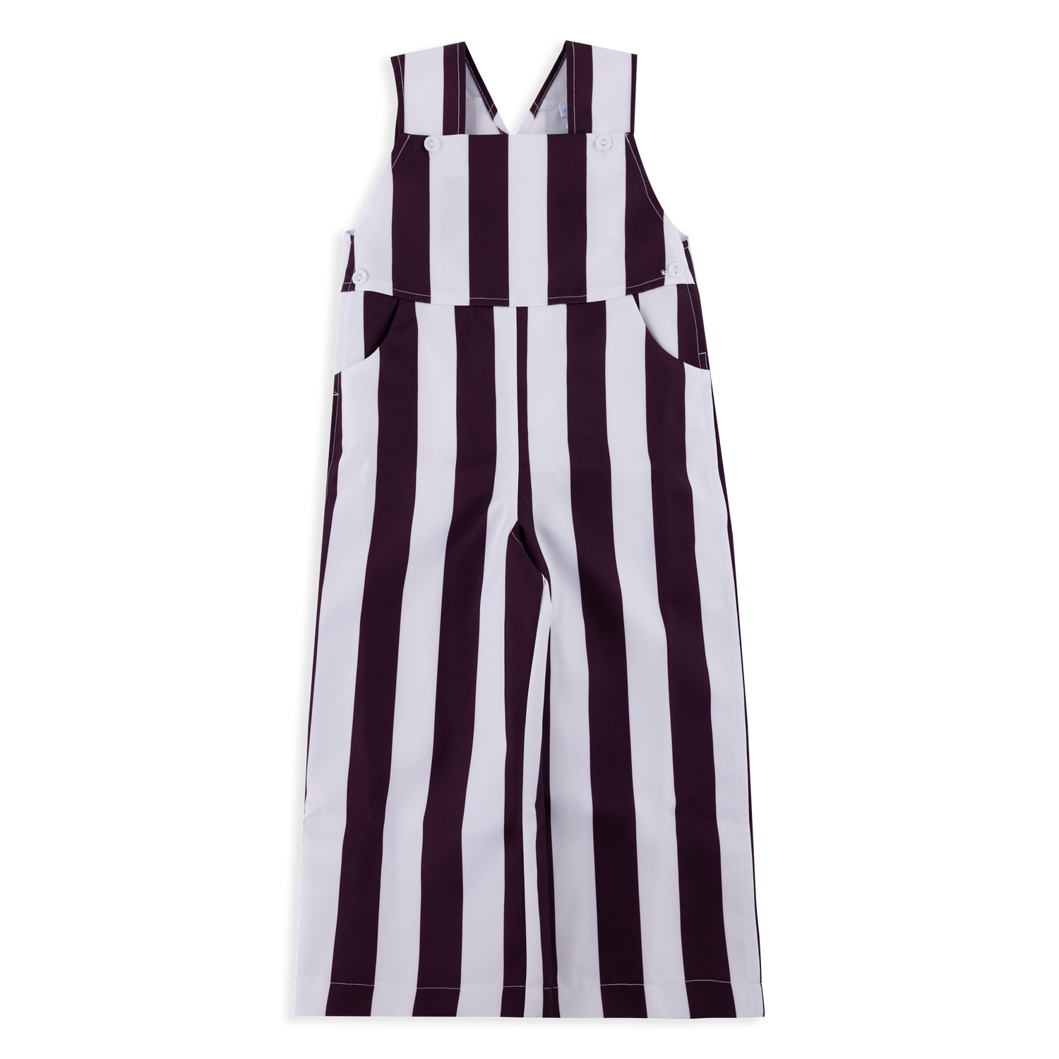 Team Toddler's Maroon Striped Overalls