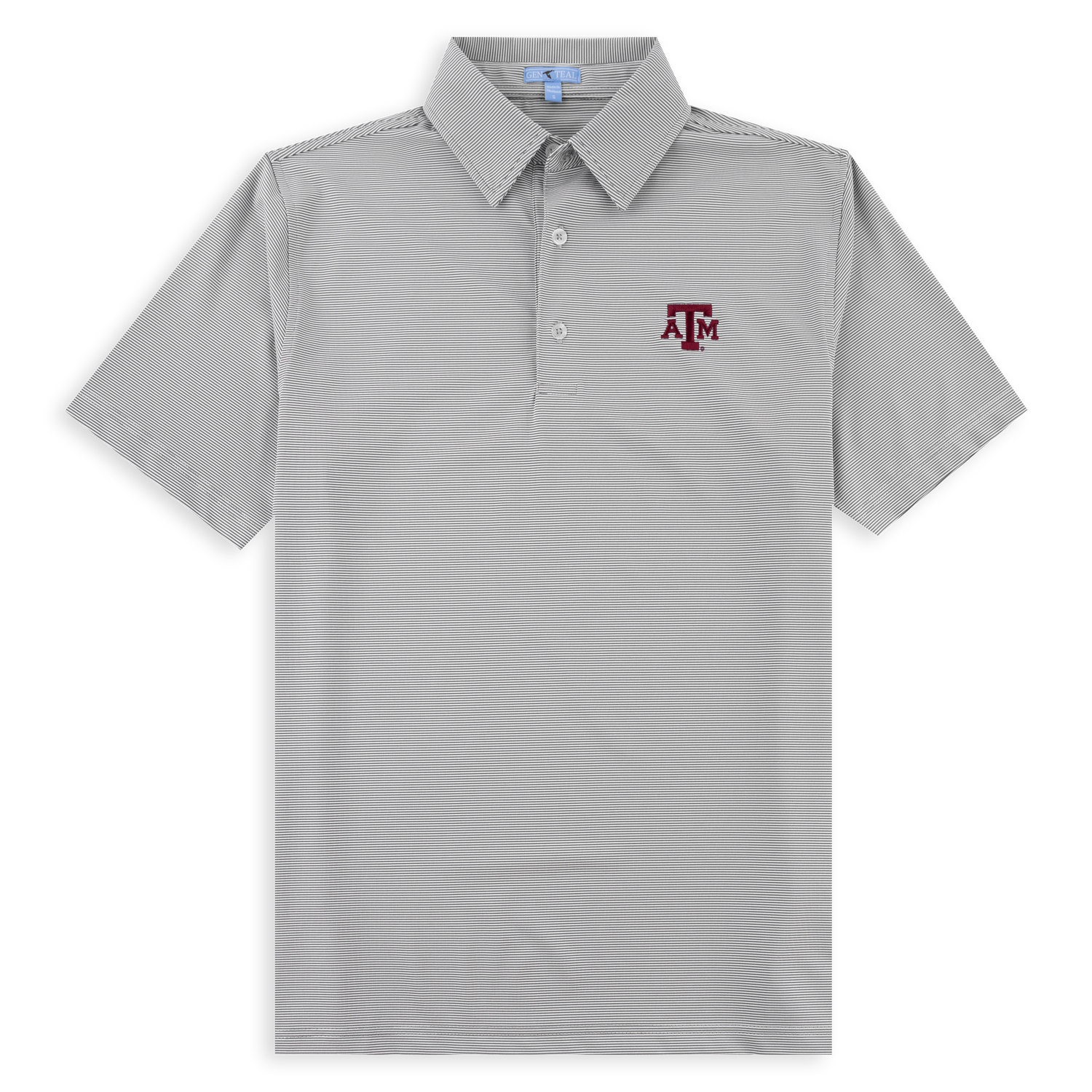 Texas A&M Gray Pinstripe Performance Polo