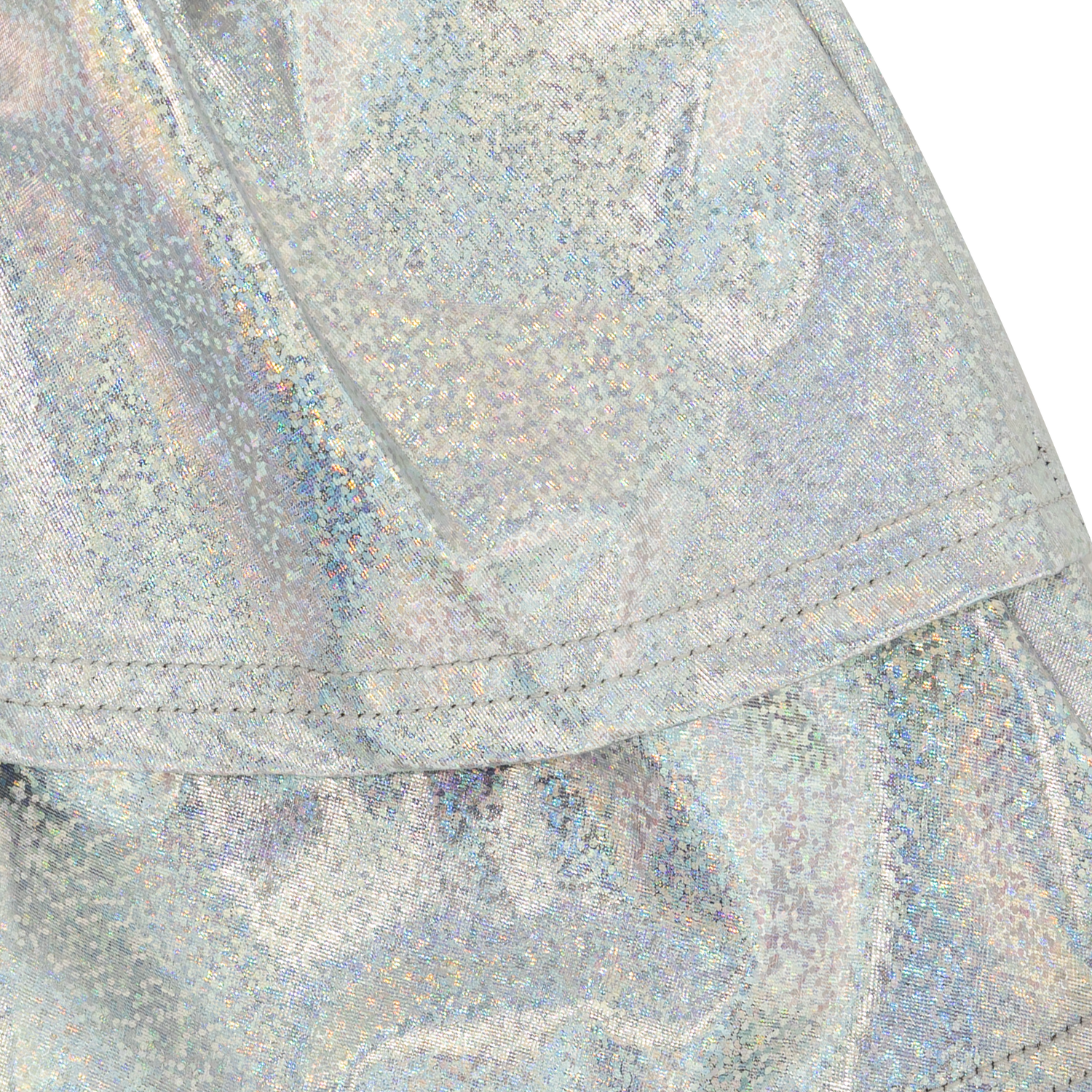 Silver Metallic Ruffle Shorts