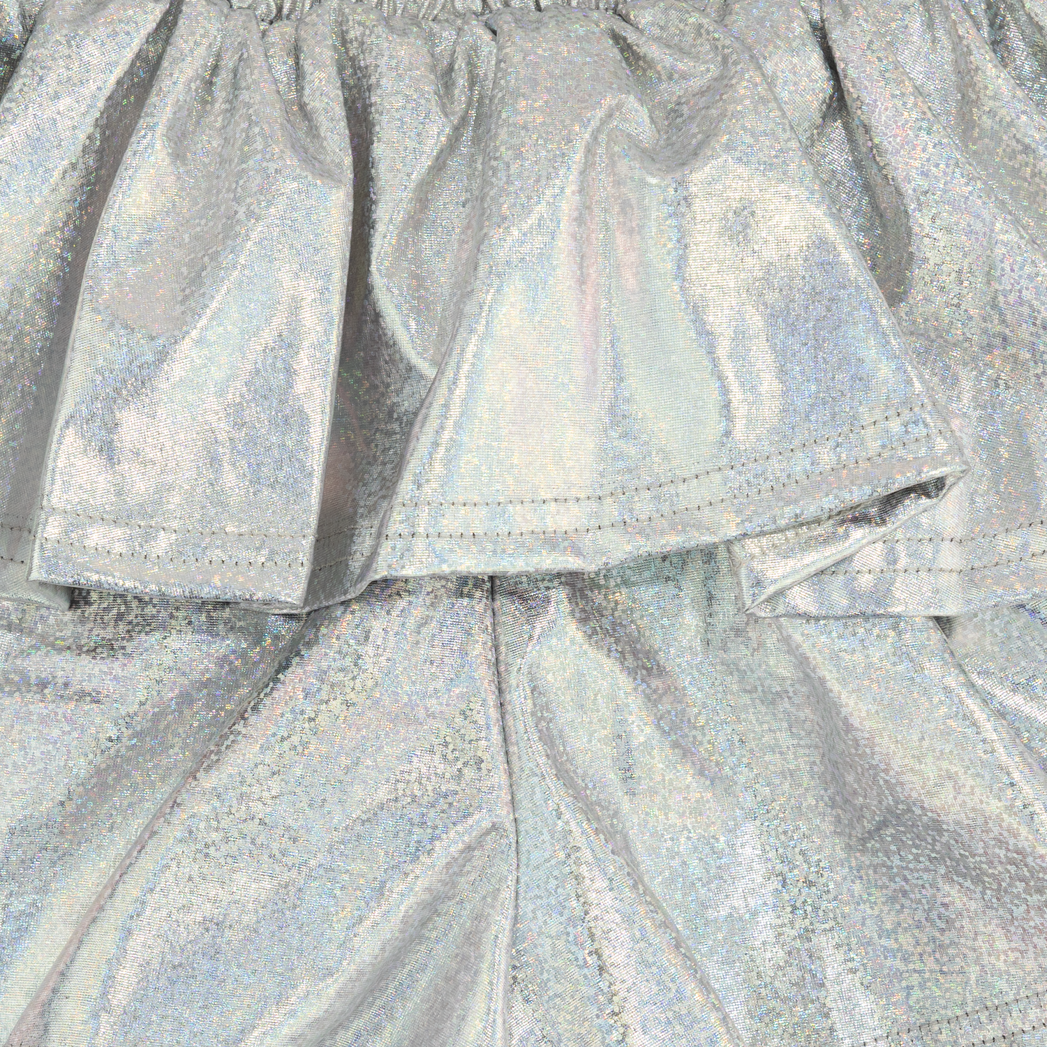 Silver Metallic Ruffle Shorts